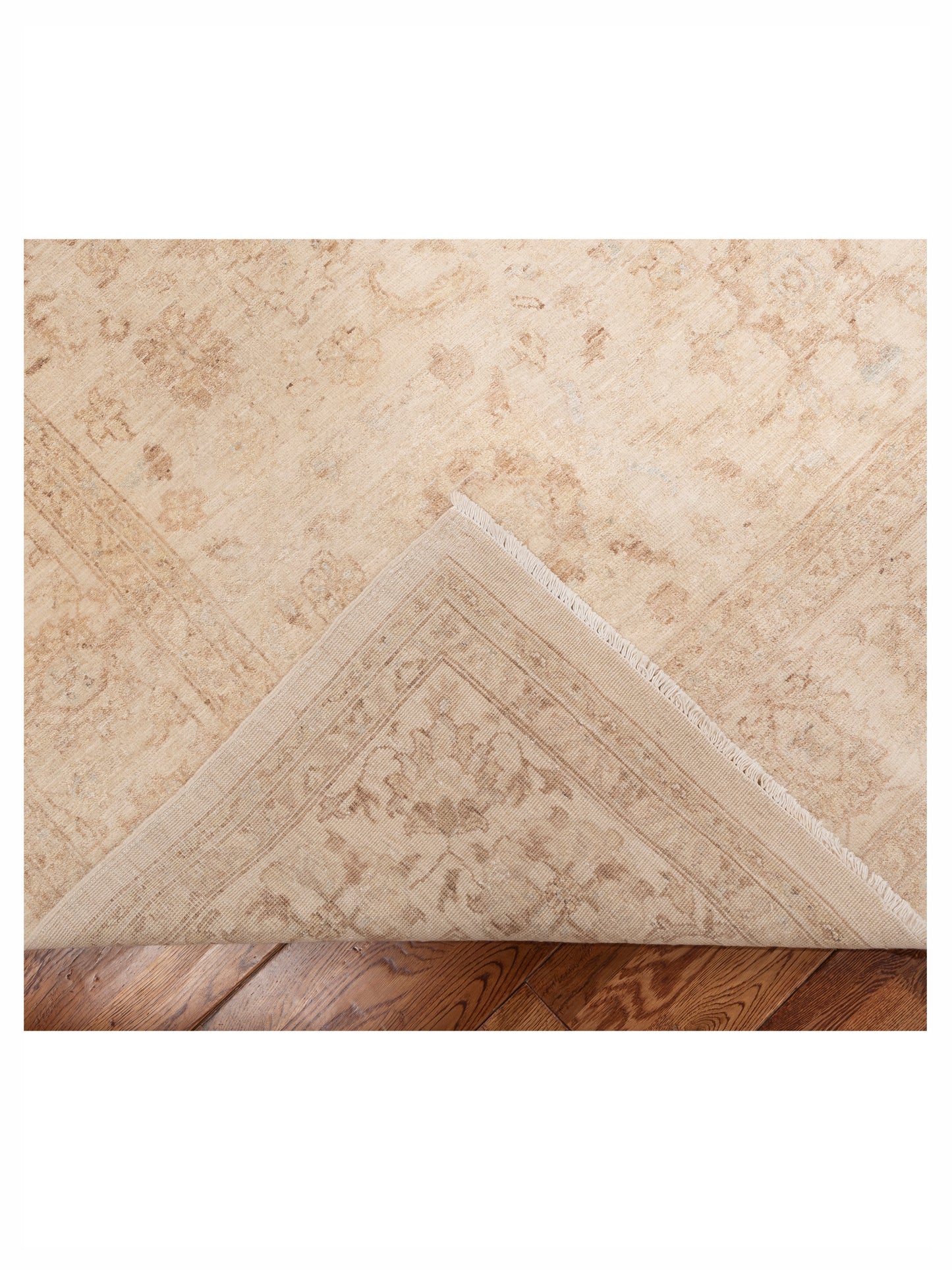 Lailora Ivory Ivory 7.9x10.7 Hand Knotted Rug