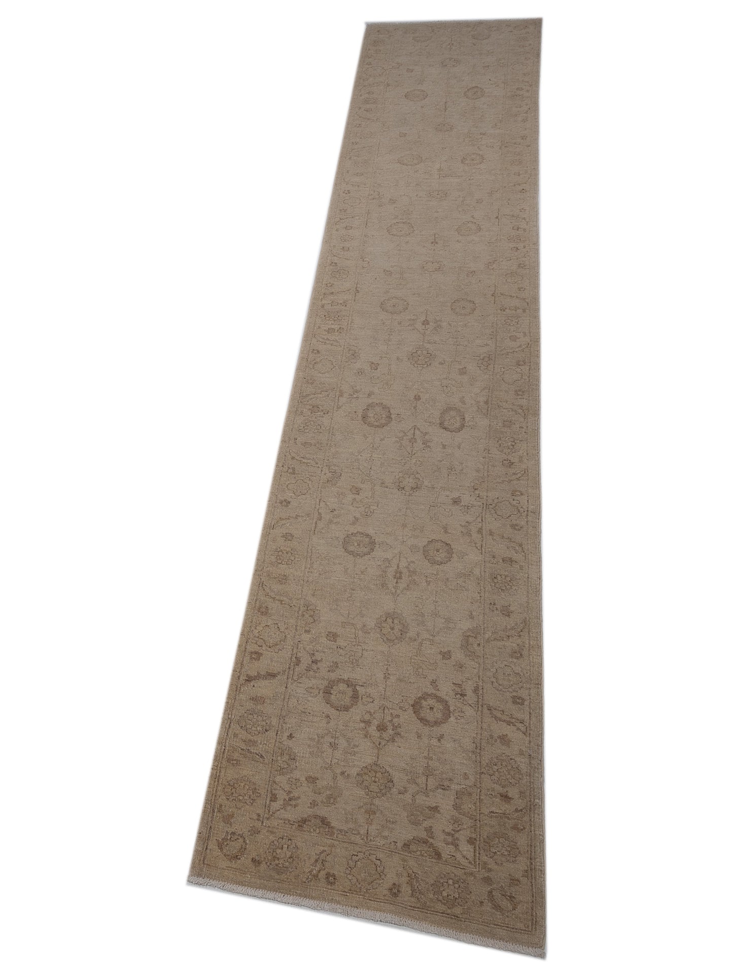 Lailora Ivory Gold 2.4x12.8 Hand Knotted Rug