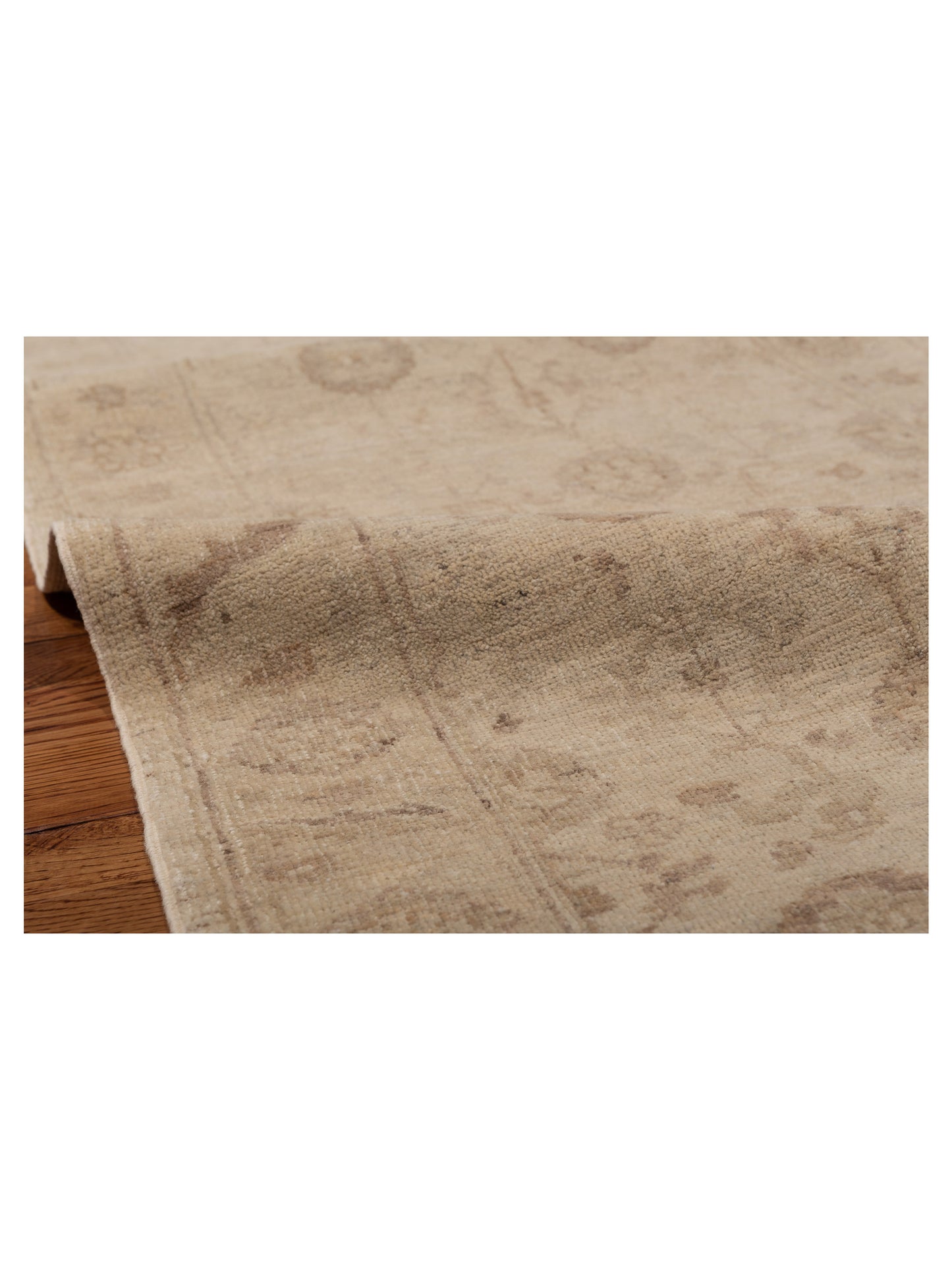 Lailora Ivory Gold 2.4x12.8 Hand Knotted Rug