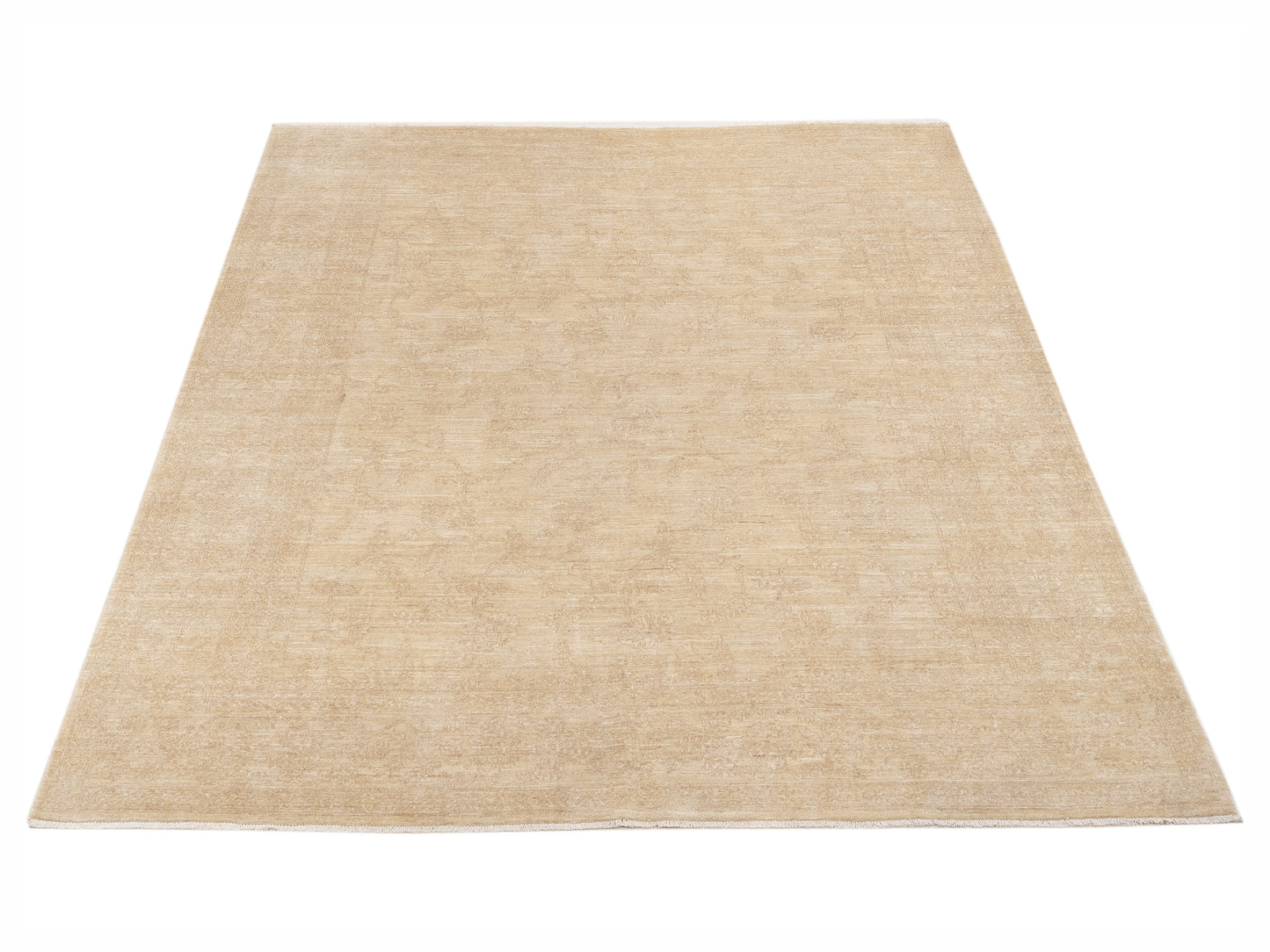 Lailora Ivory Ivory 8x9.7 Hand Knotted Rug