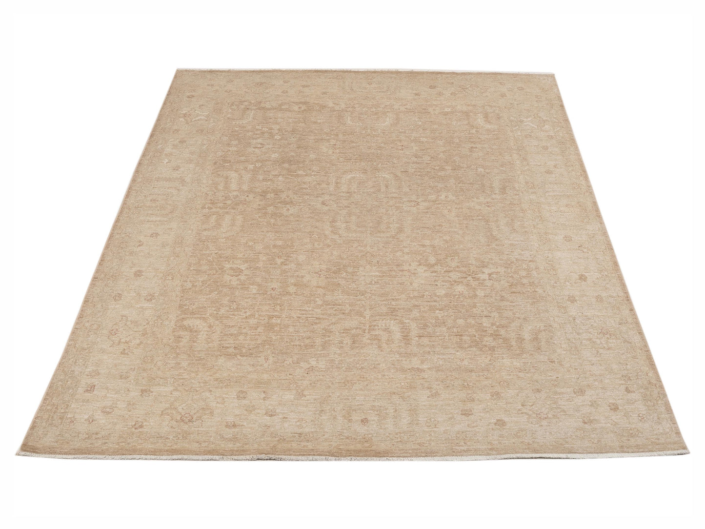 Sabira Green Ivory 7.11x9.10 Hand Knotted Rug