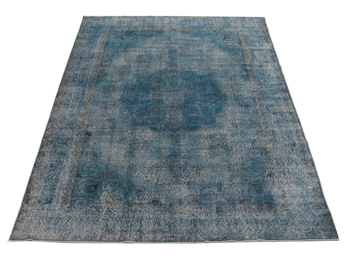 Vintage Blue Blue 7.1x10.3 Hand Knotted Rug