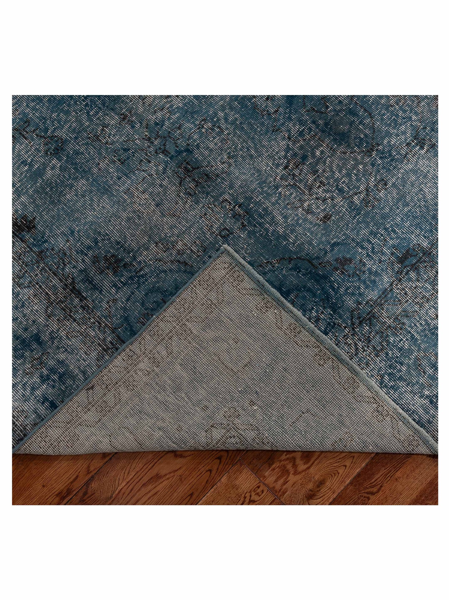 Vintage Blue Blue 7.1x10.3 Hand Knotted Rug