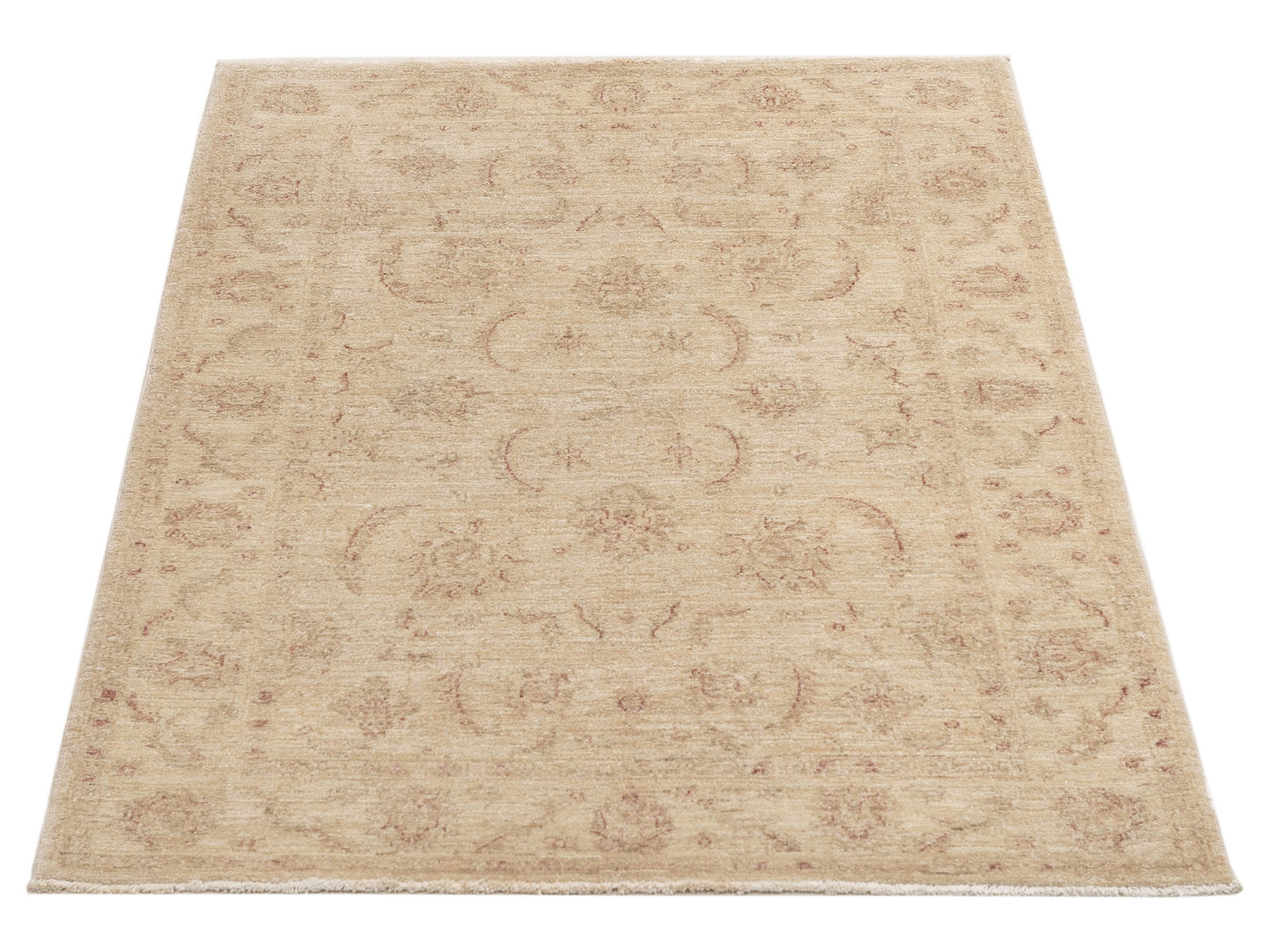 Sabira Beige Ivory 3.11x5.10 Hand Knotted Rug