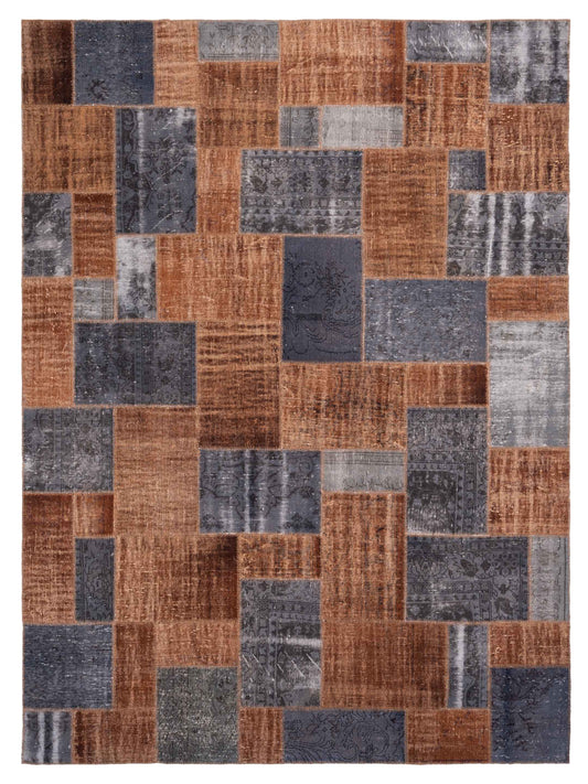 Pasha Turkish Vestige Patchwork  Brown Gray Contemporary