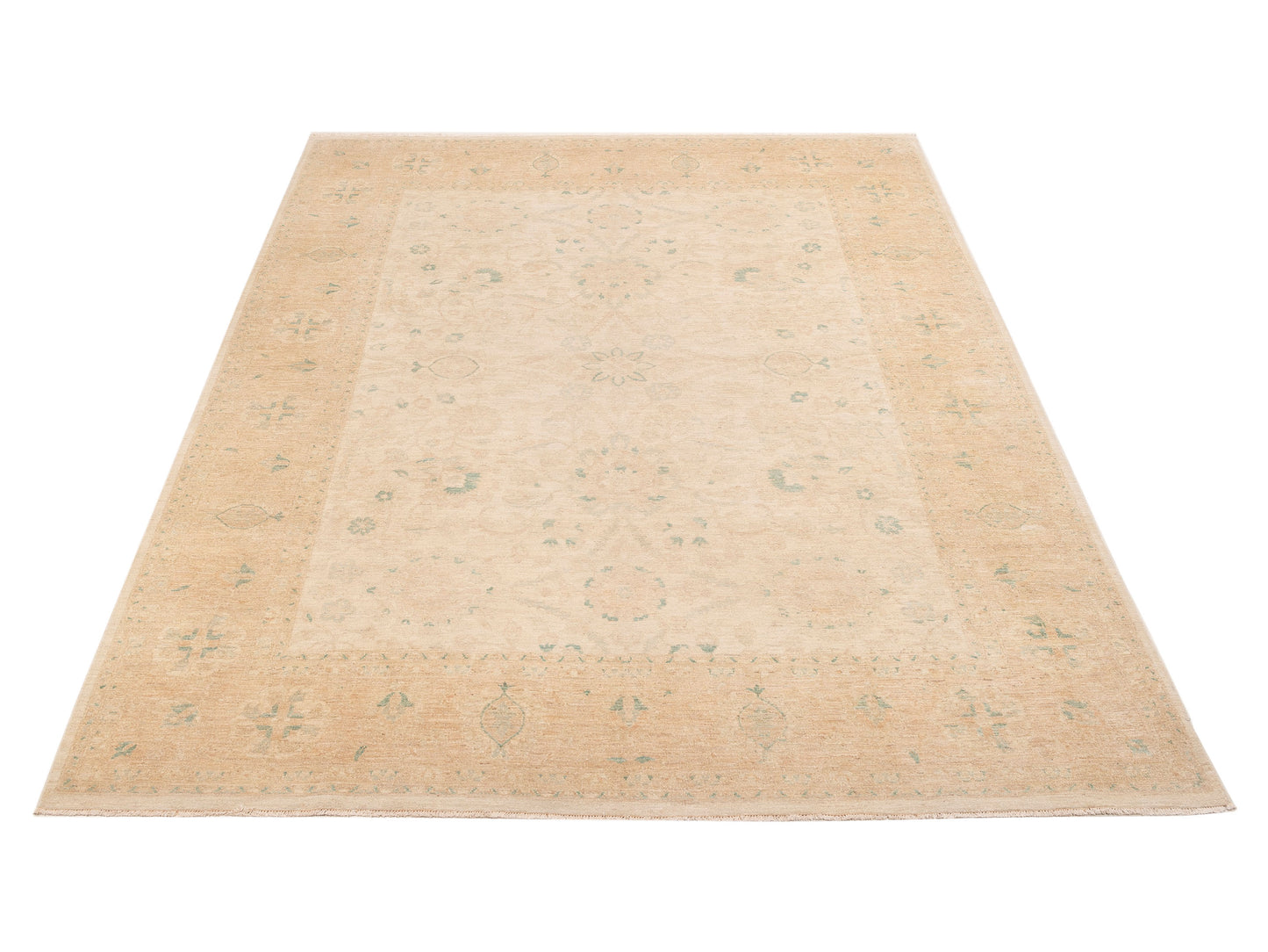 Lailora Ivory Light Brown 9x11.4 Hand Knotted Rug