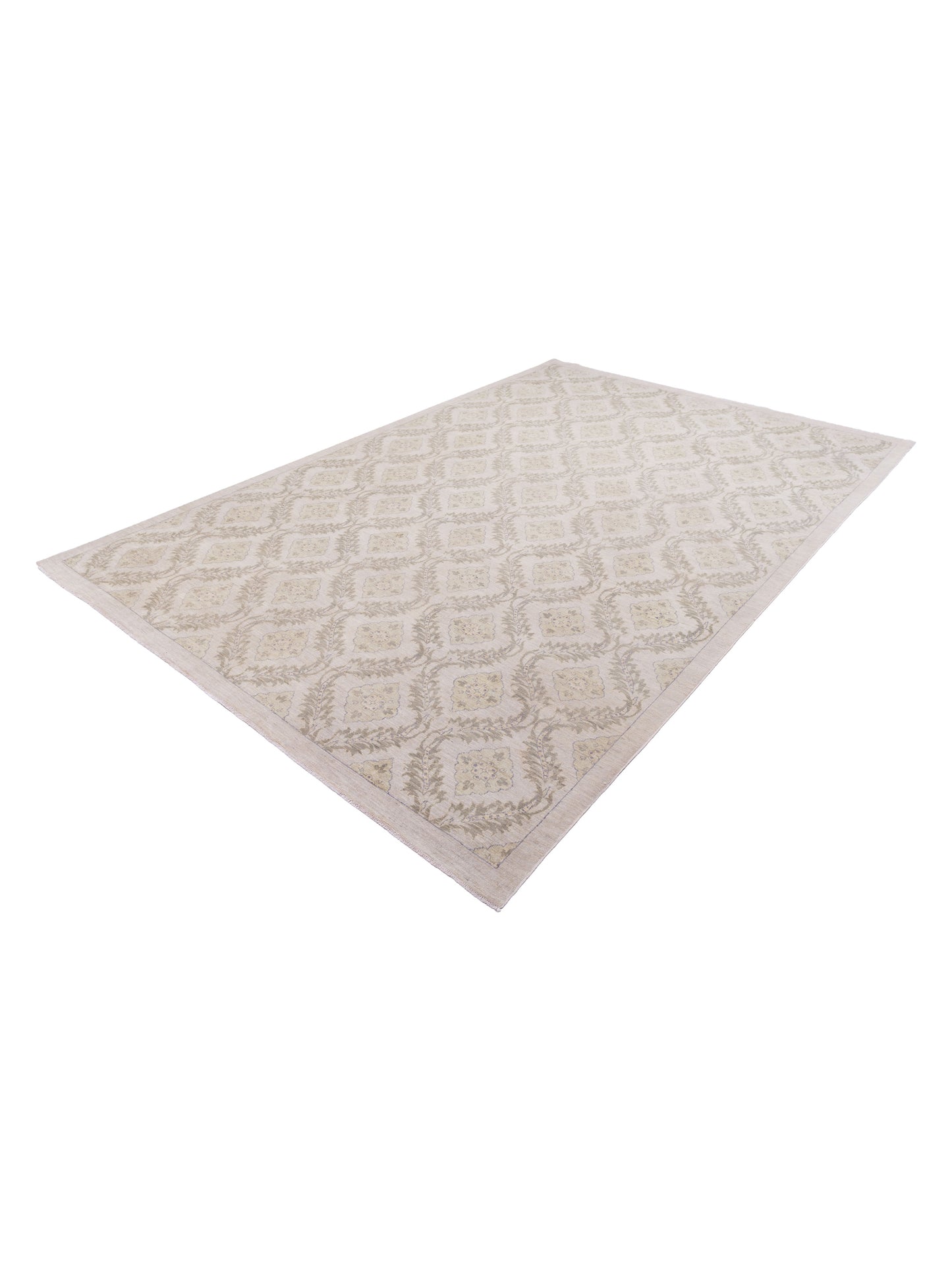 Lailora Silver 9.4x13.7 Hand Knotted Rug