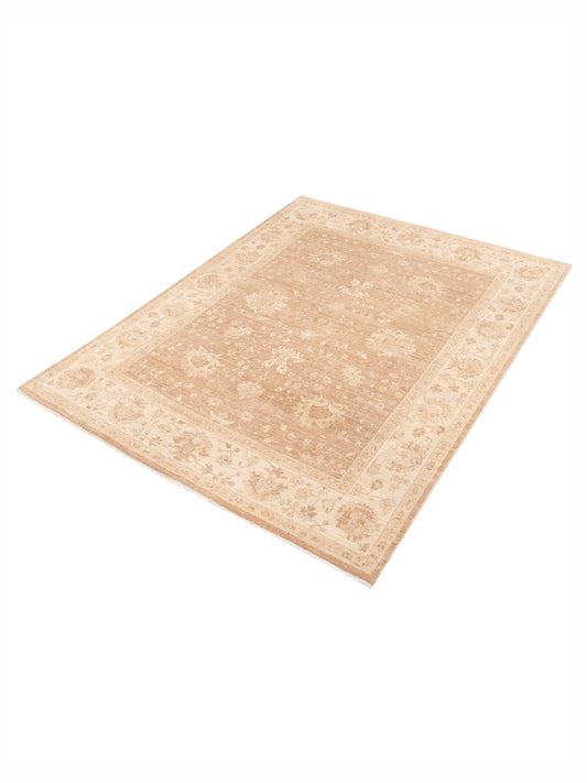 Lailora Brown Ivory 8.1x10.4 Hand Knotted Rug