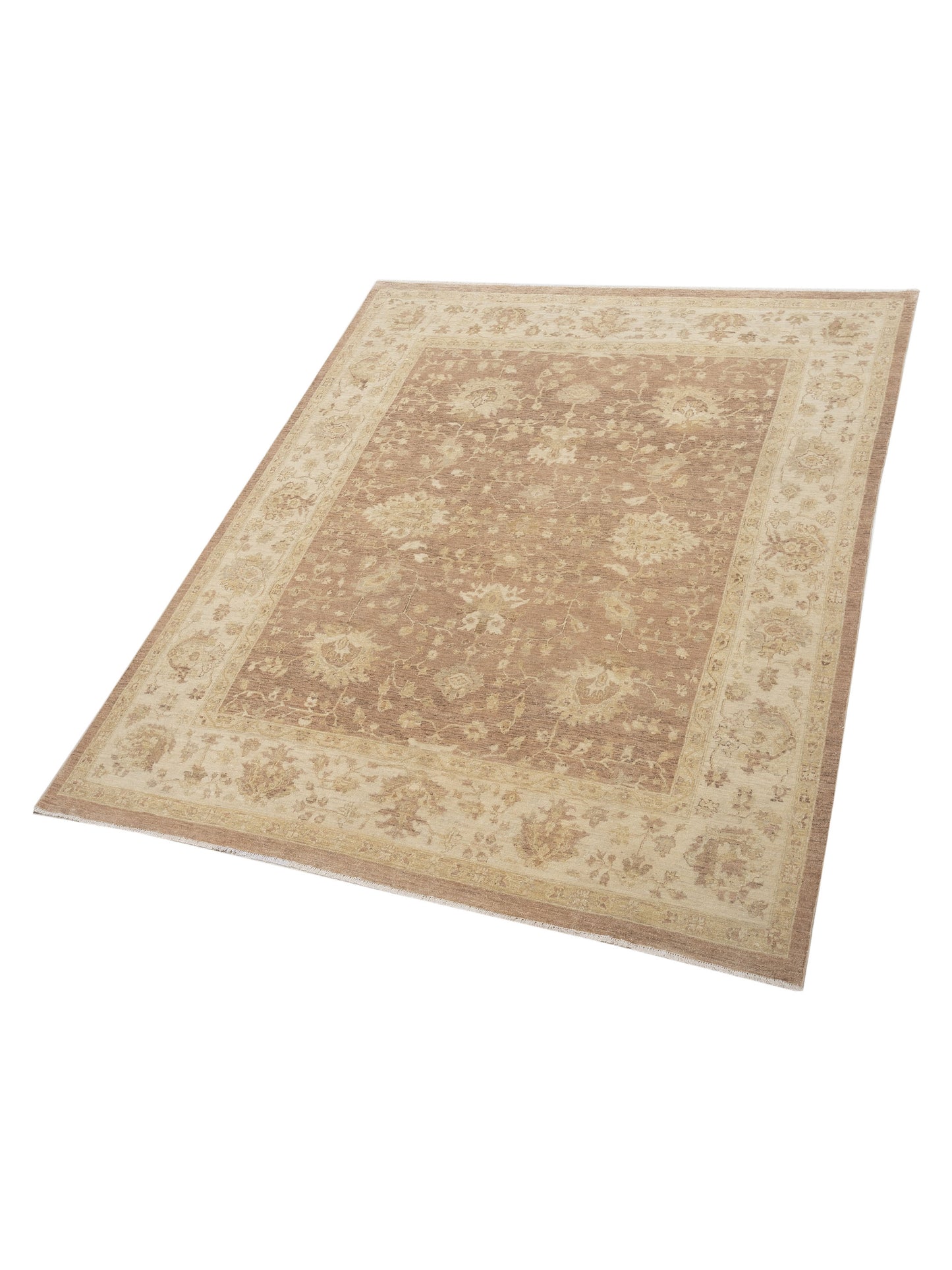 Lailora Light Brown Beige 7.11x9.7 Hand Knotted Rug