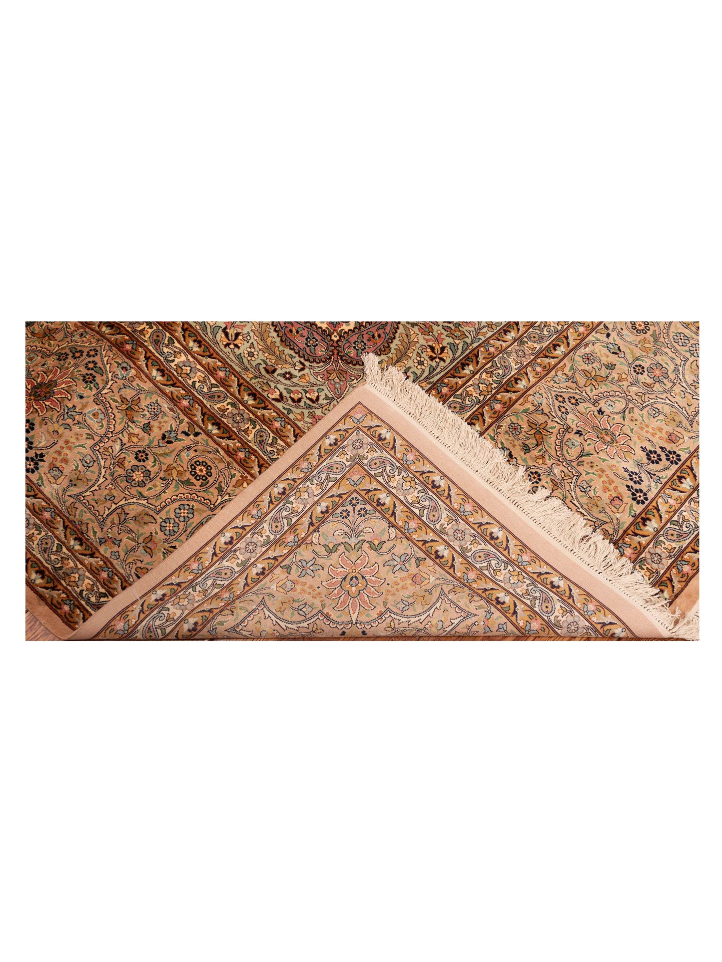 Pure Silk Black Camel 8.11x12.3 Hand Knotted Rug