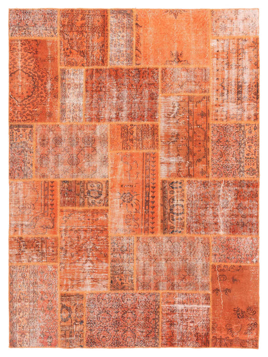 Pasha Turkish Vestige Patchwork  Orange  Contemporary