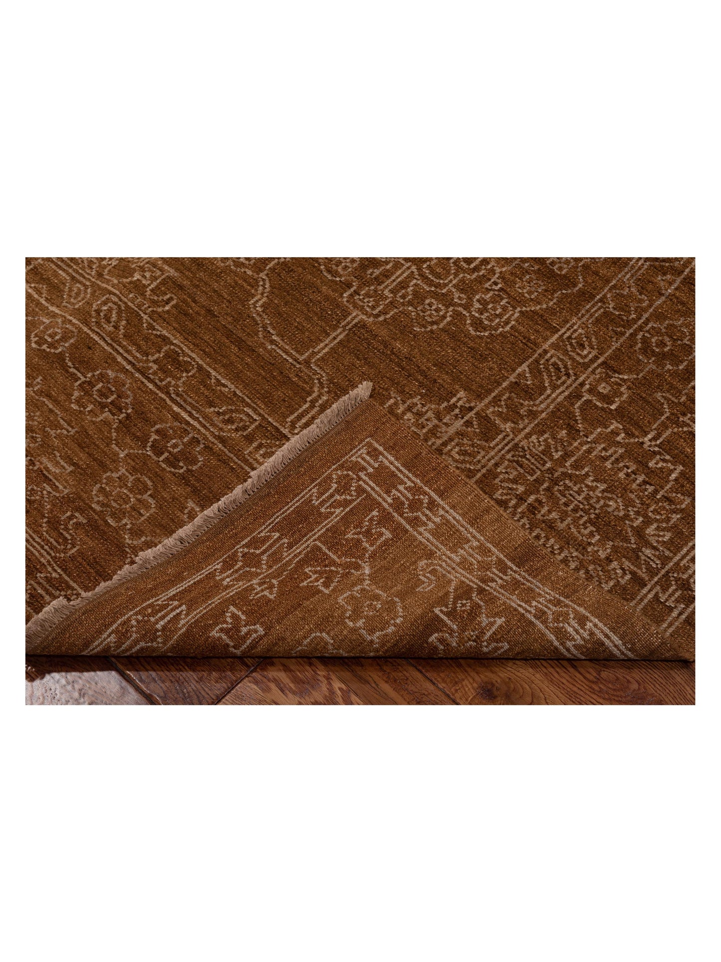 Elowen Brown Silver 6.2x9 Hand Knotted Rug