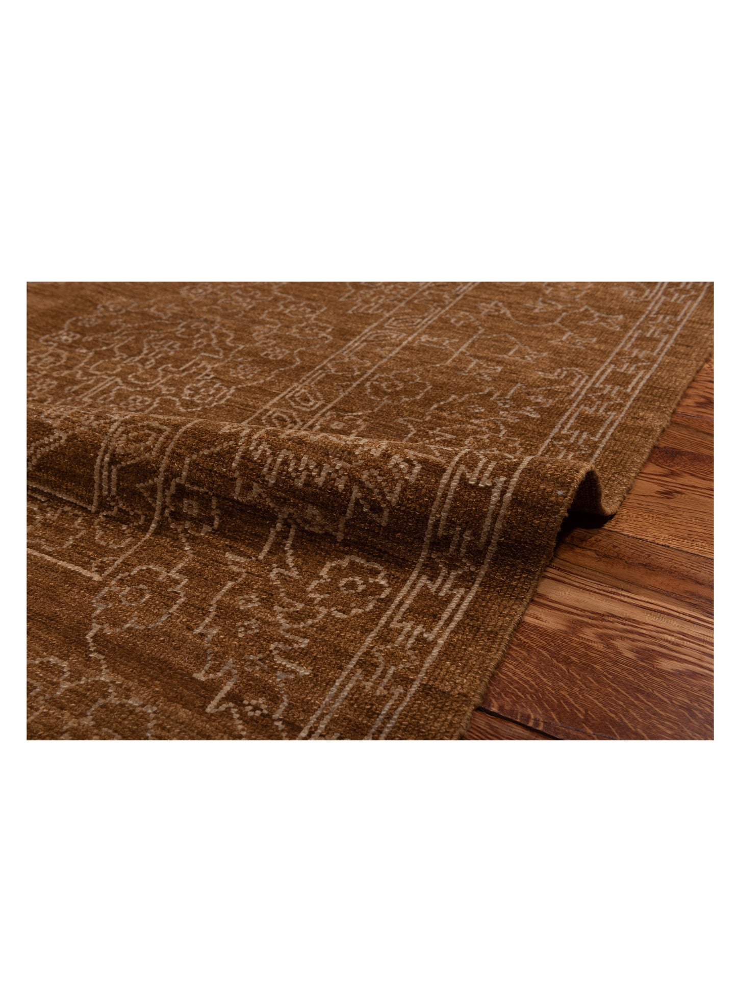 Elowen Brown Silver 6.2x9 Hand Knotted Rug