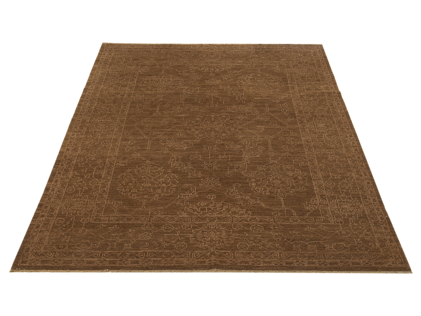 Elowen Brown Gold 8.3x10 Hand Knotted Rug