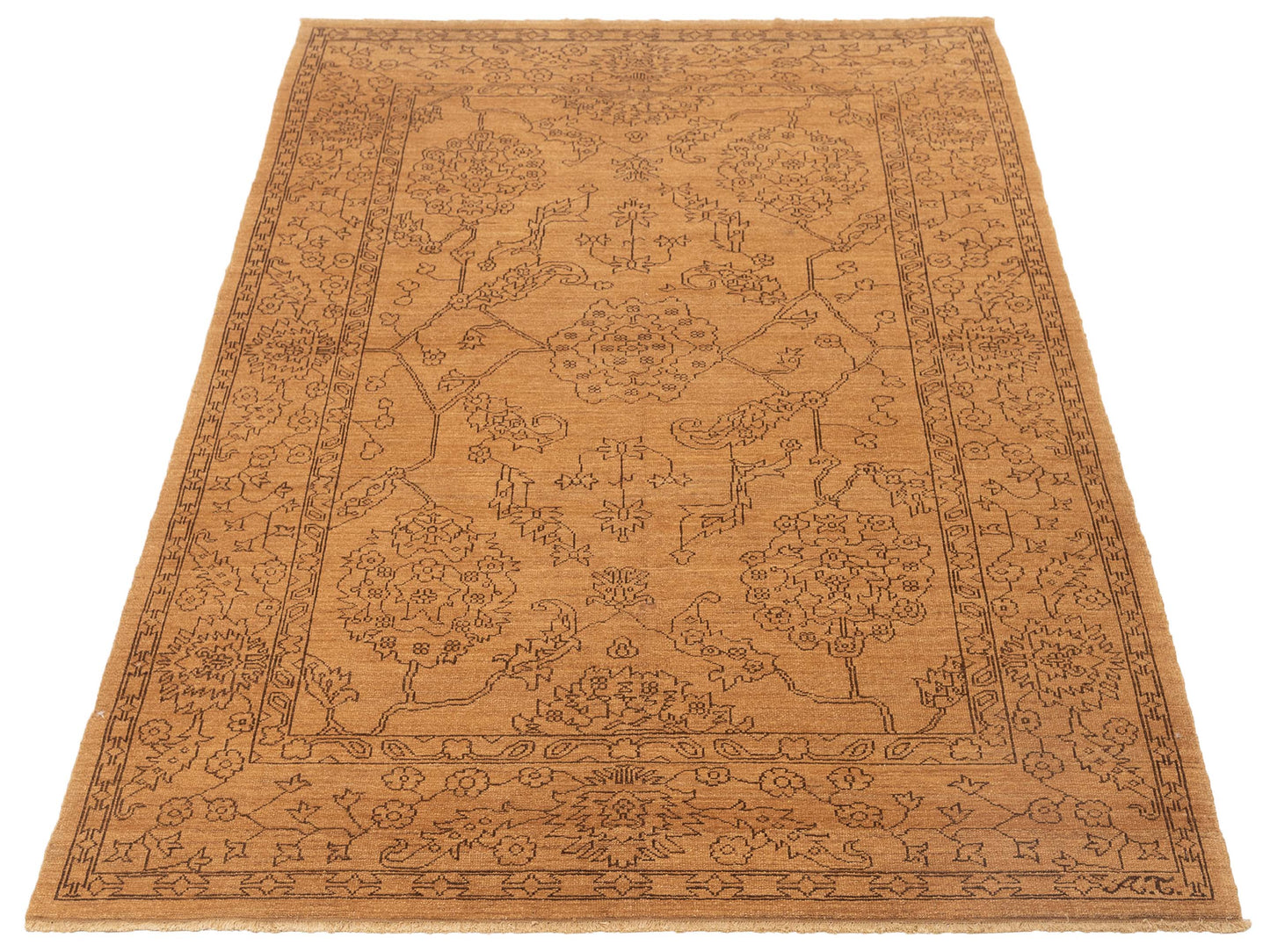 Elowen Camel Brown 6.2x8.11 Hand Knotted Rug