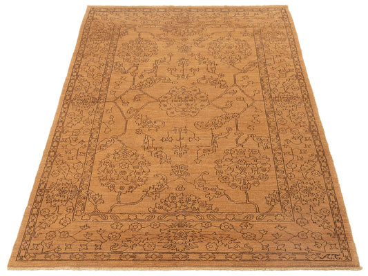 Elowen Camel Brown 6.2x8.11 Hand Knotted Rug
