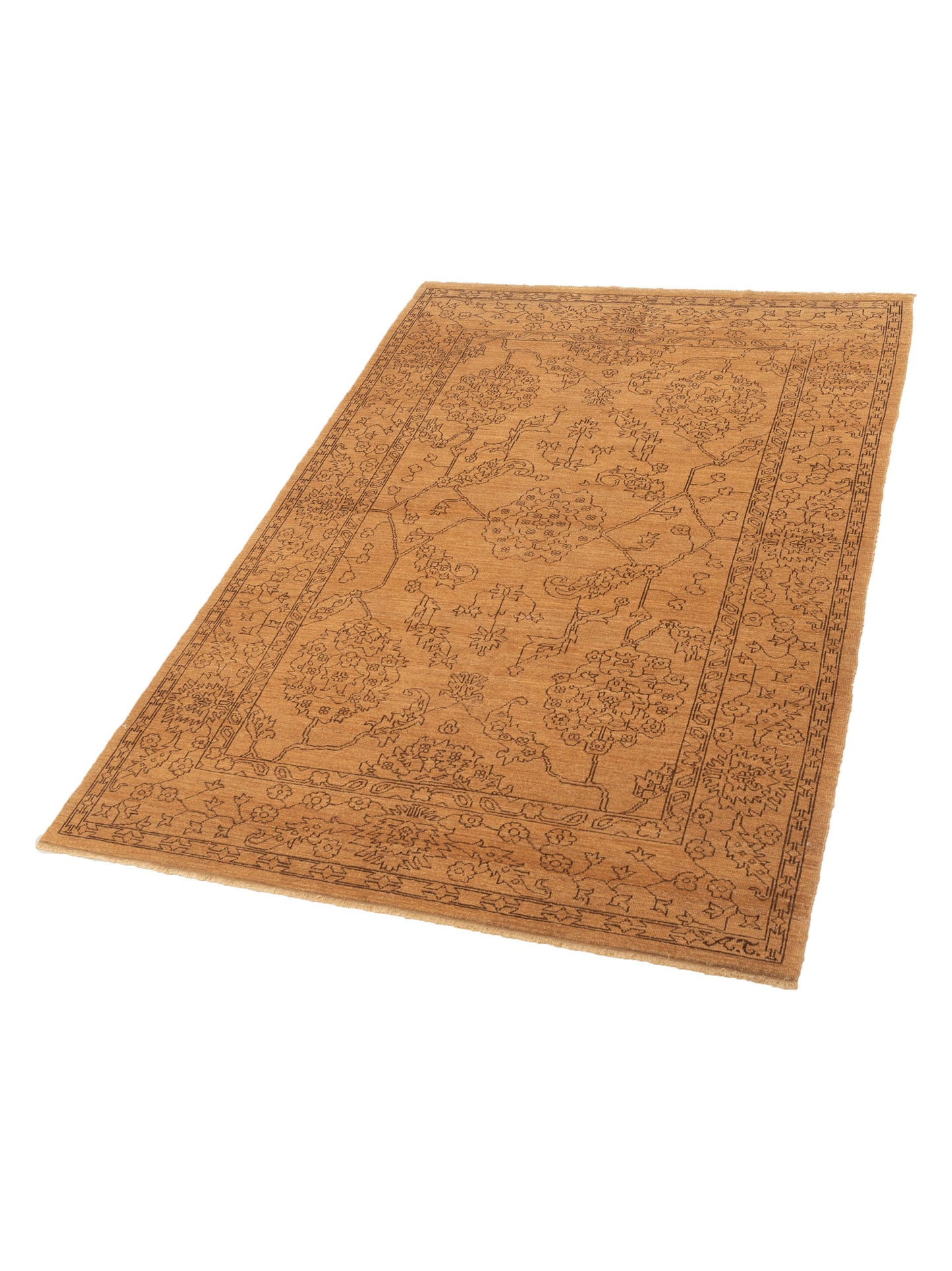 Elowen Camel Brown 6.2x8.11 Hand Knotted Rug