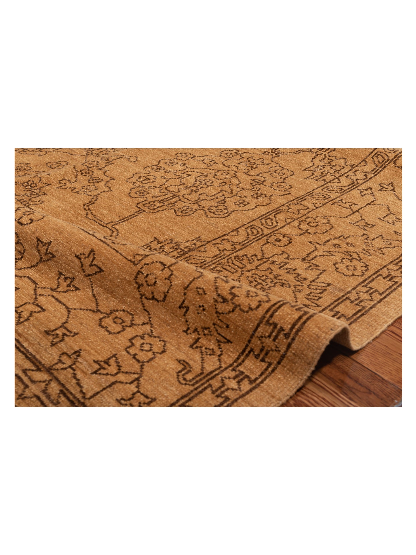 Elowen Camel Brown 6.2x8.11 Hand Knotted Rug