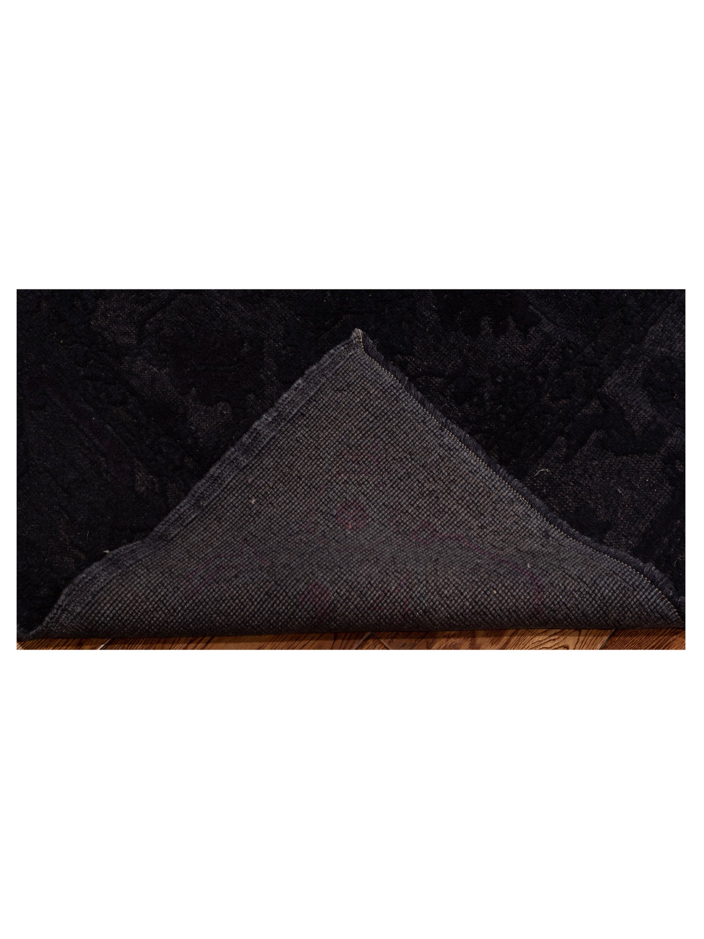 Vintage Black 5.9x8.4 Hand Knotted Rug