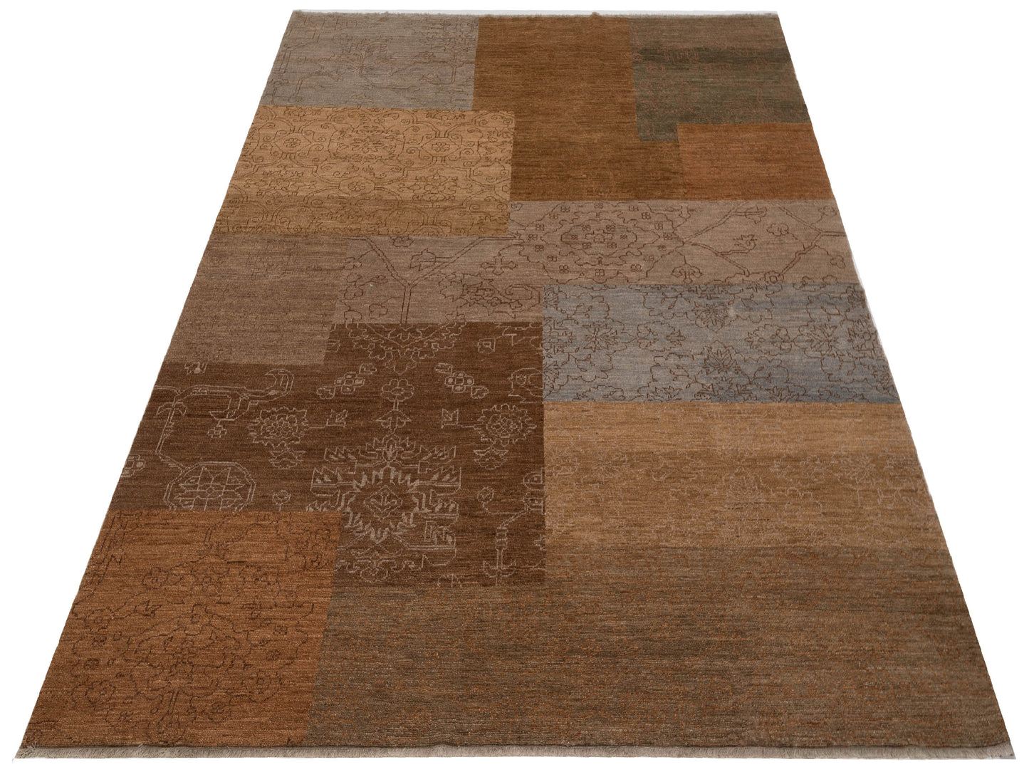 Elowen Silver Brown 8x9.10 Hand Knotted Rug