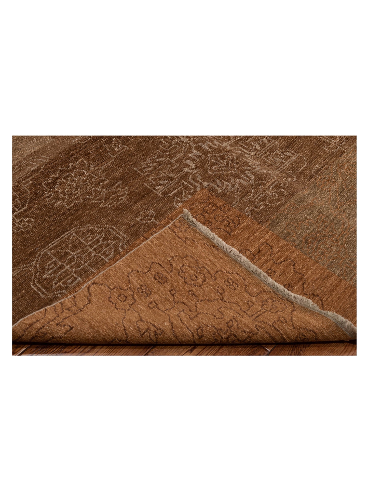 Elowen Silver Brown 8x9.10 Hand Knotted Rug