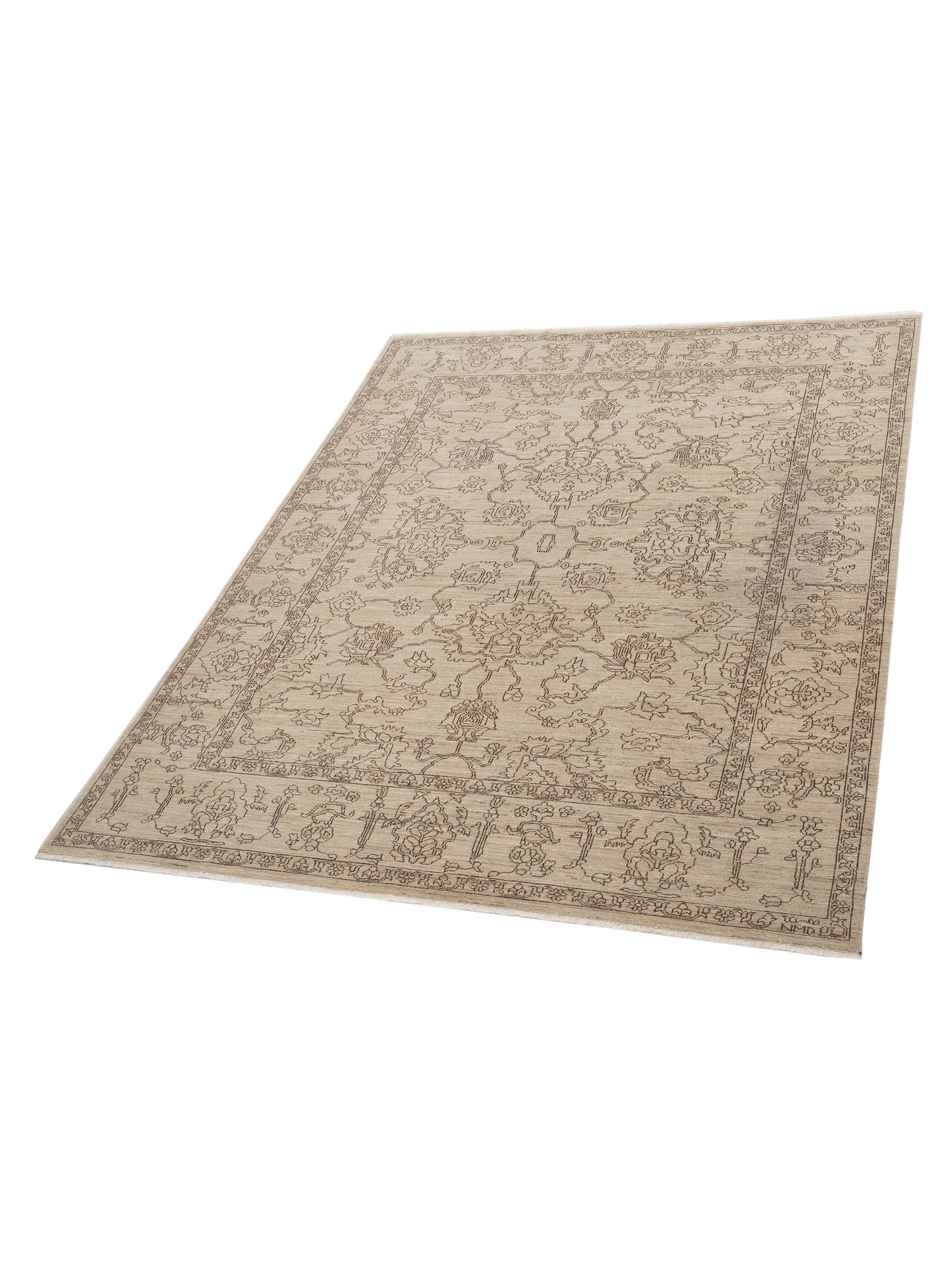 Elowen Beige Brown 8.1x9.11 Hand Knotted Rug