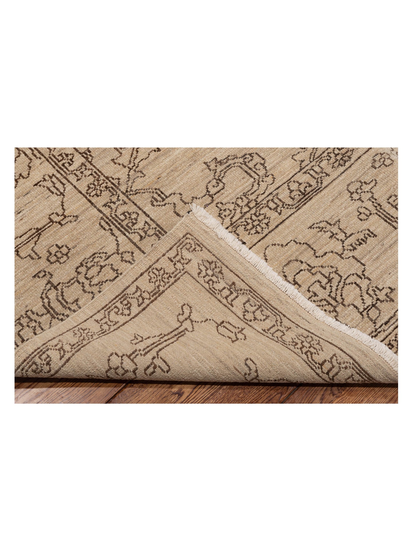 Elowen Beige Brown 8.1x9.11 Hand Knotted Rug