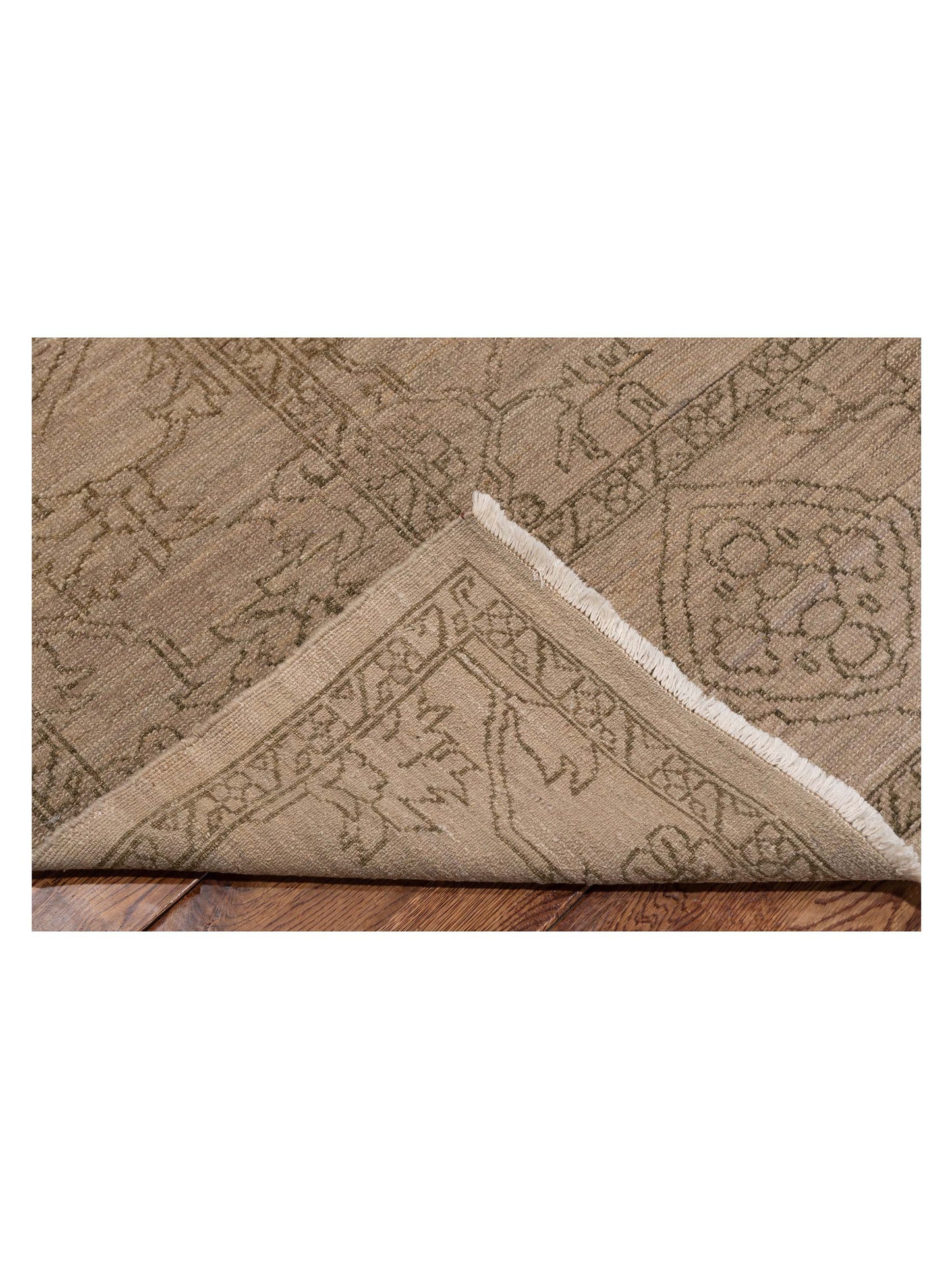 Elowen Beige Green 8.3x9.10 Hand Knotted Rug