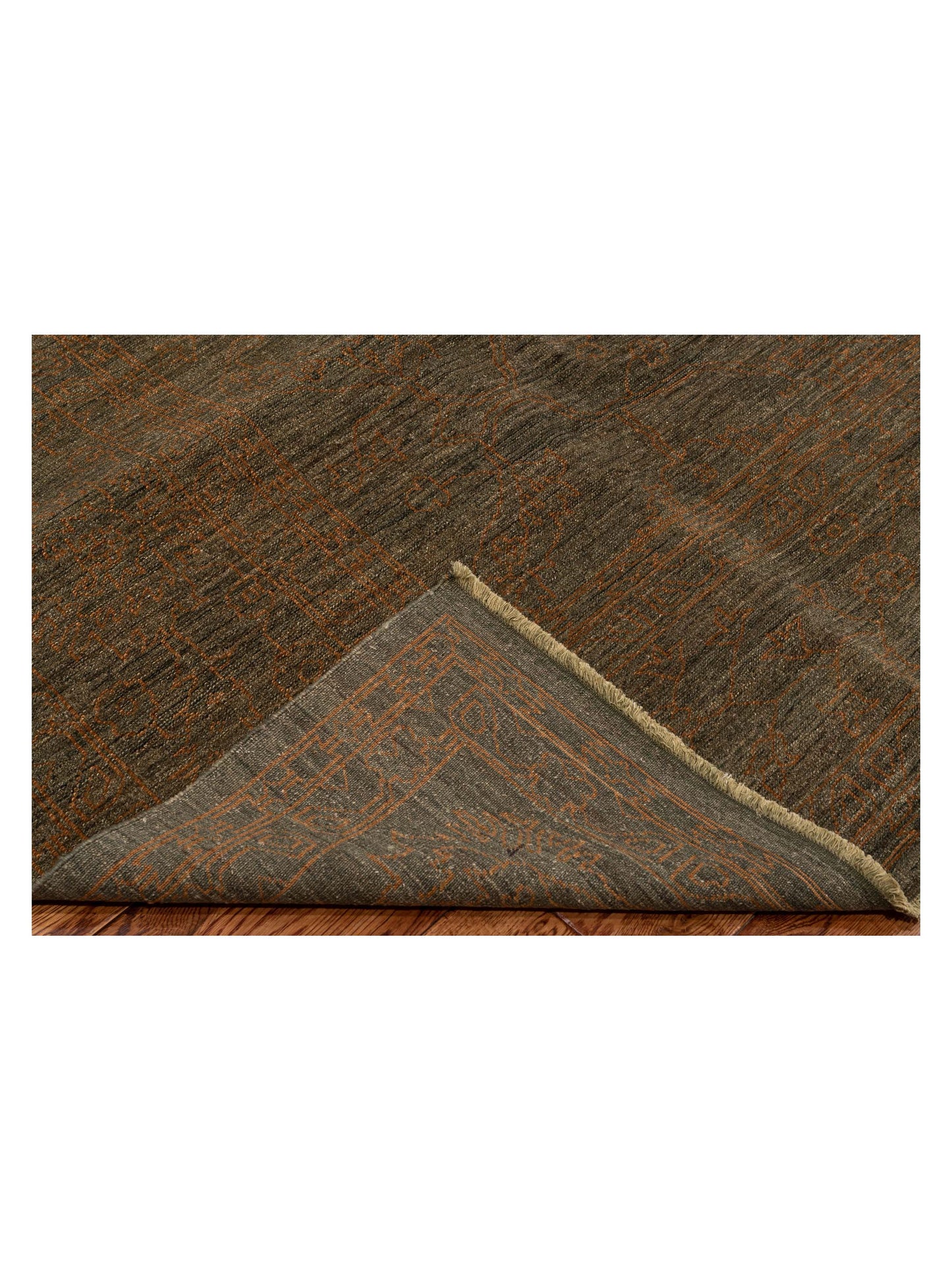 Elowen Teal Green Teal Green 9.3x11.11 Hand Knotted Rug