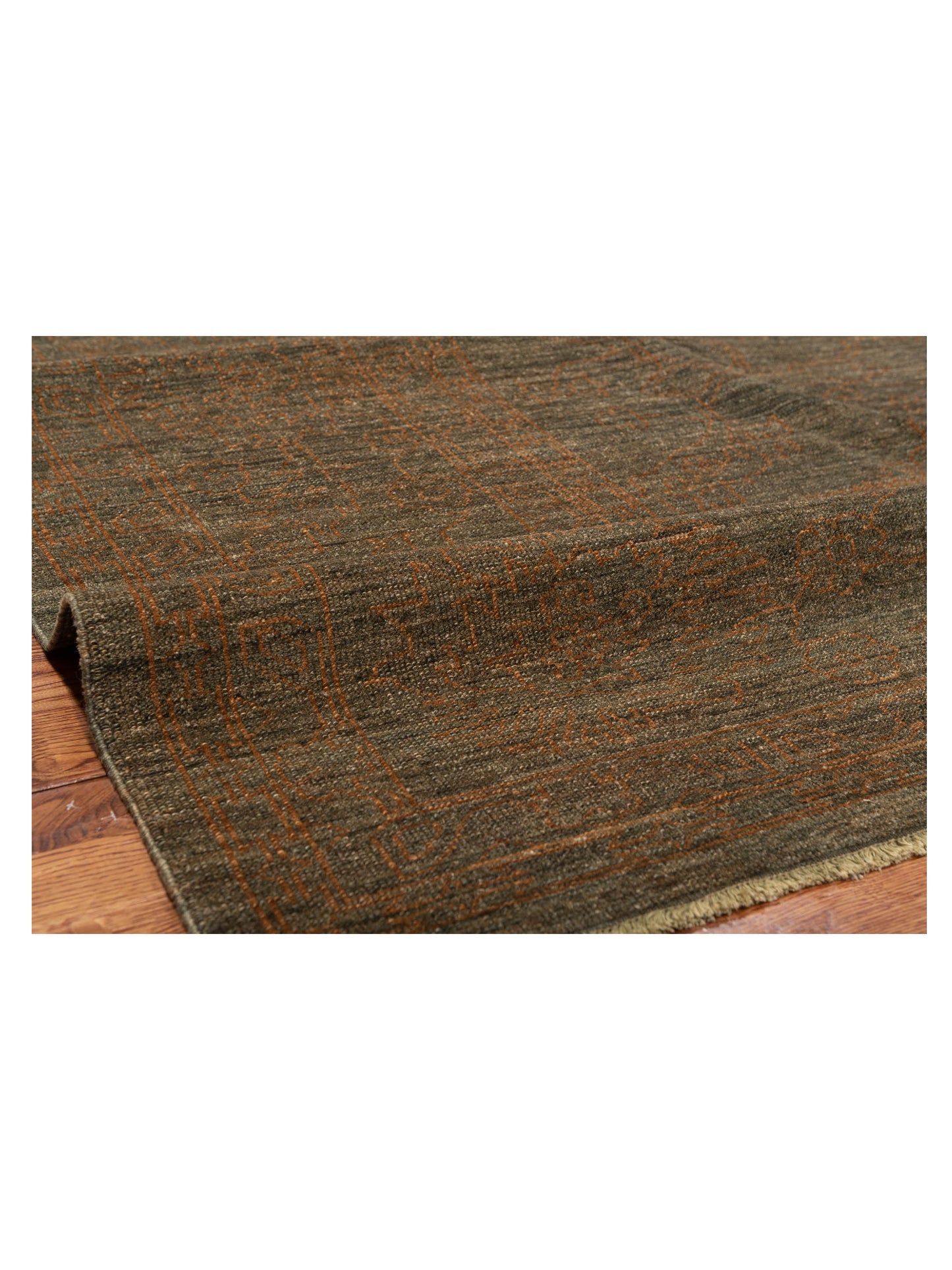 Elowen Teal Green Teal Green 9.3x11.11 Hand Knotted Rug