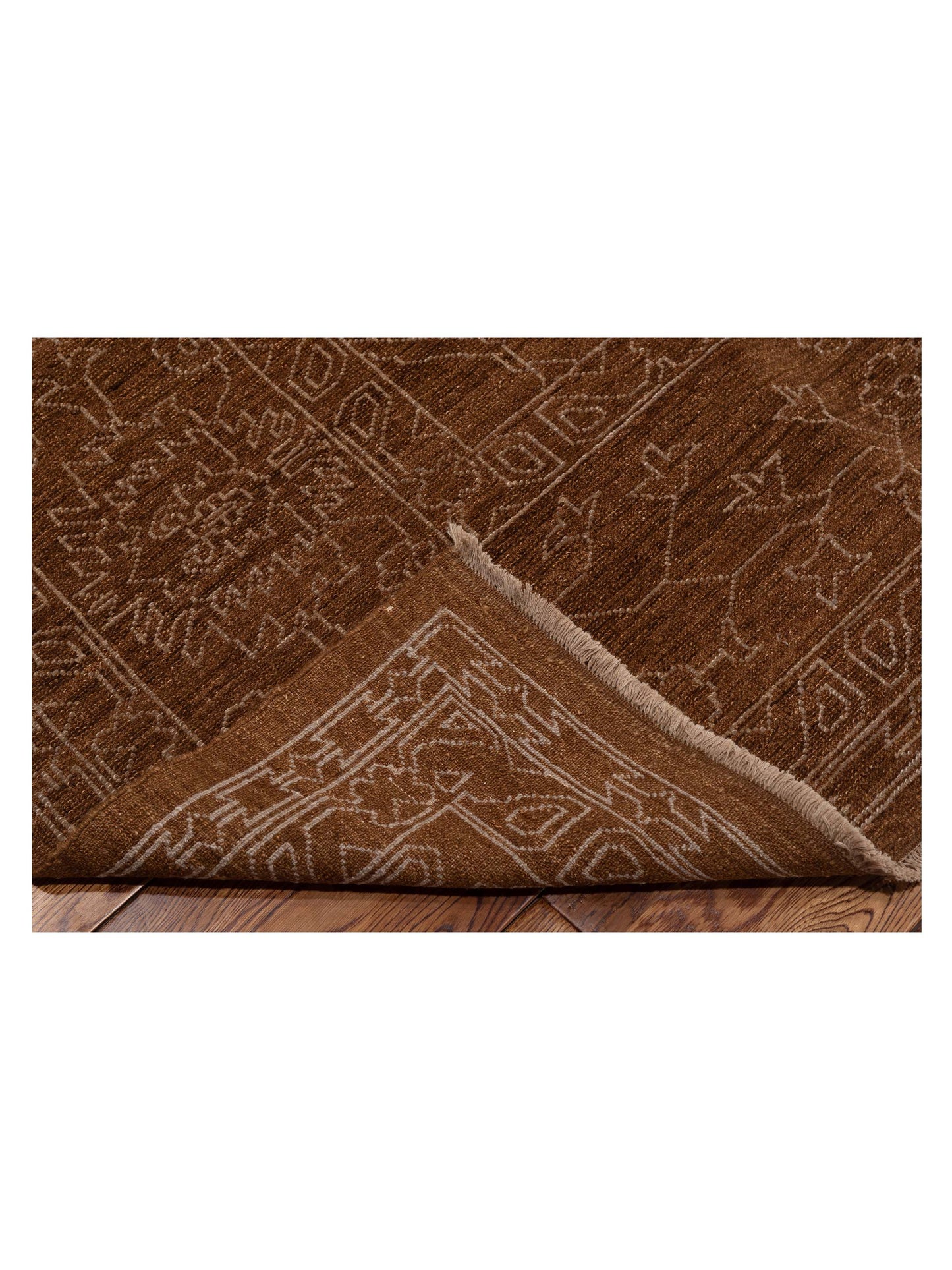 Elowen Brown Silver 8.2x10.1 Hand Knotted Rug