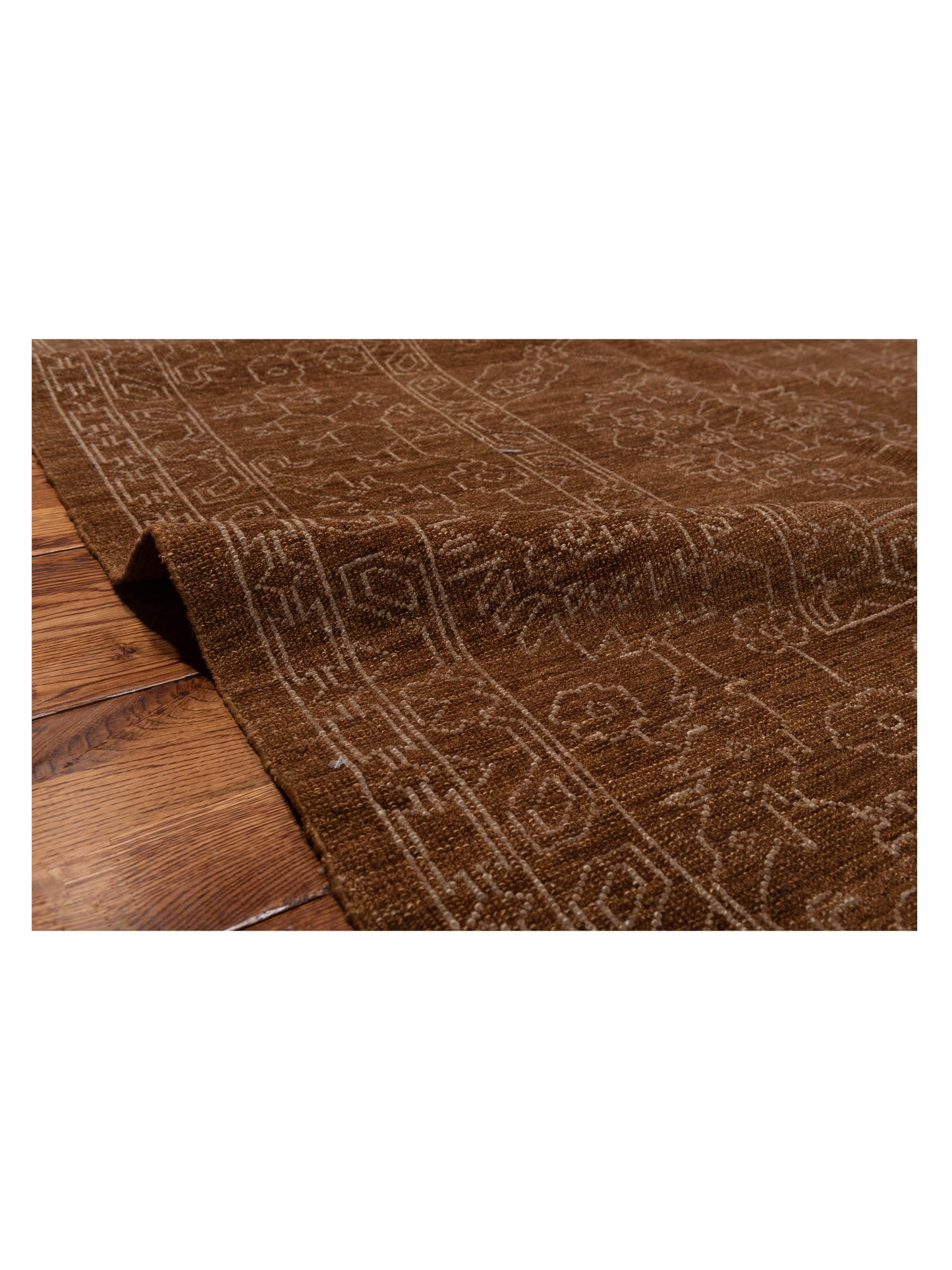 Elowen Brown Silver 8.2x10.1 Hand Knotted Rug