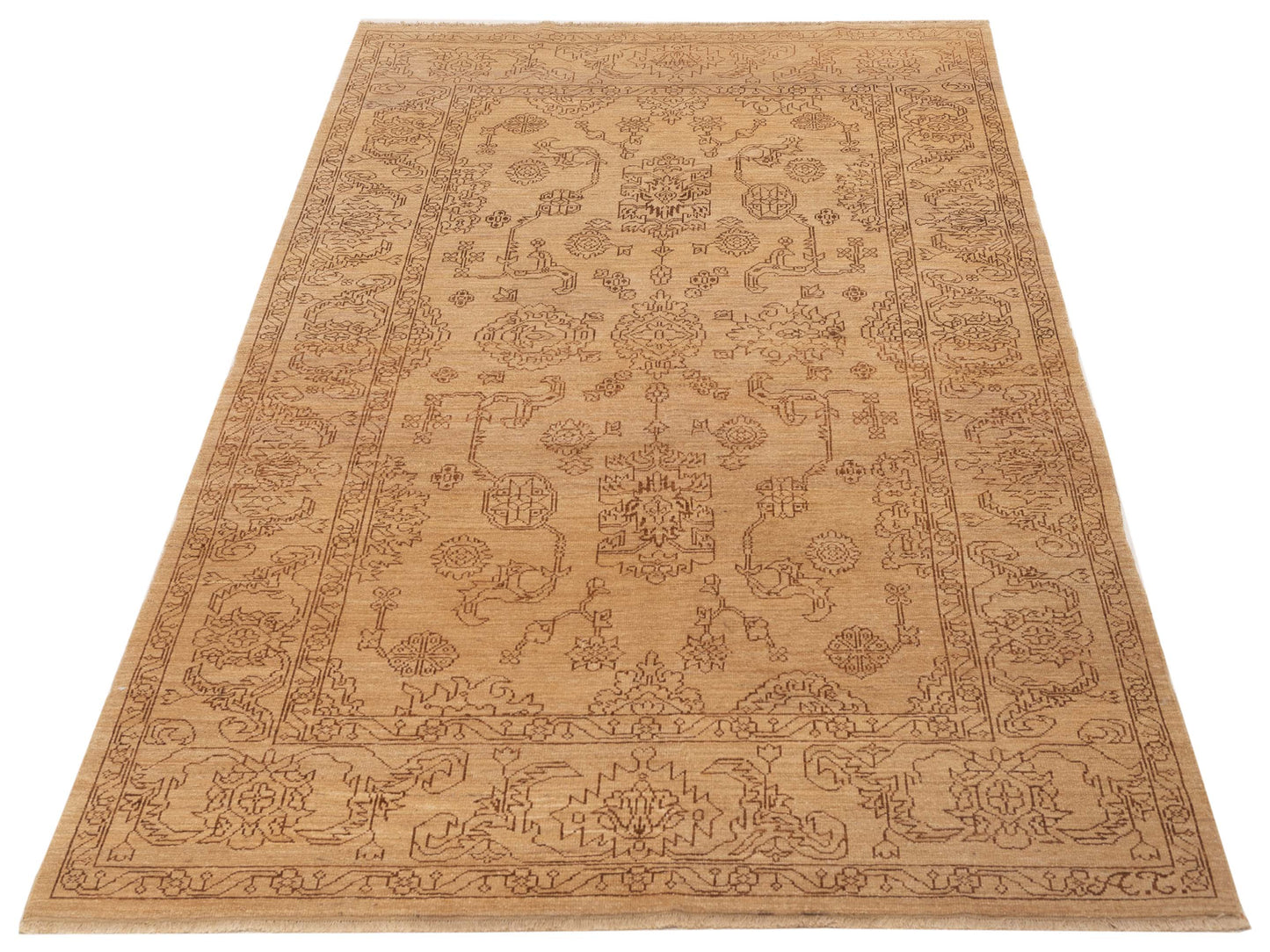 Elowen Gold Copper 6.1x8.11 Hand Knotted Rug