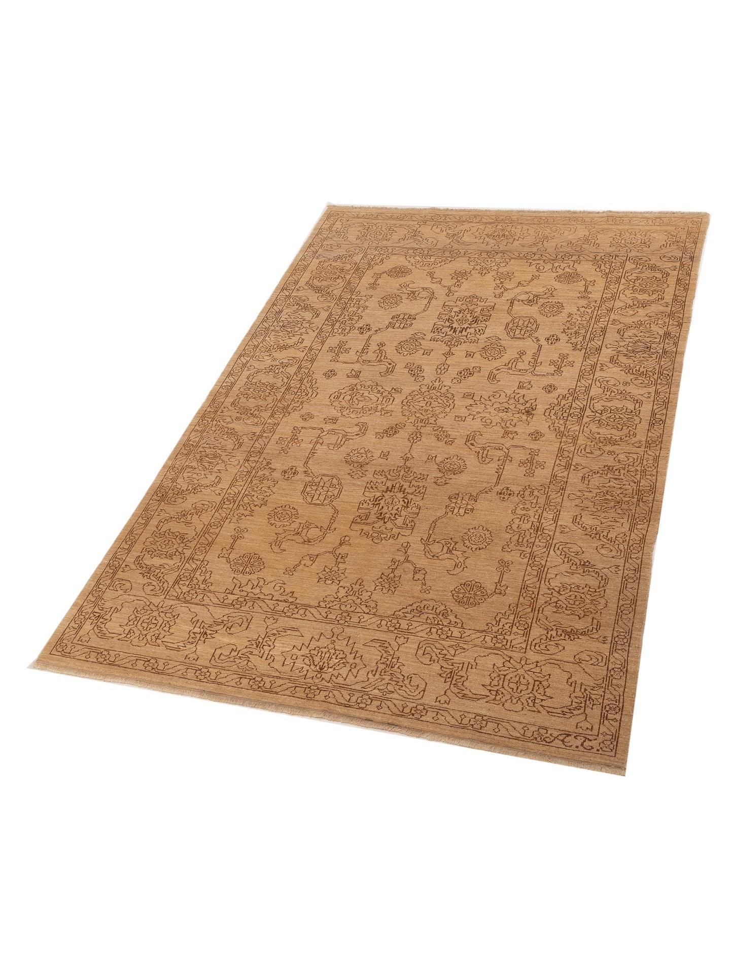 Elowen Gold Copper 6.1x8.11 Hand Knotted Rug