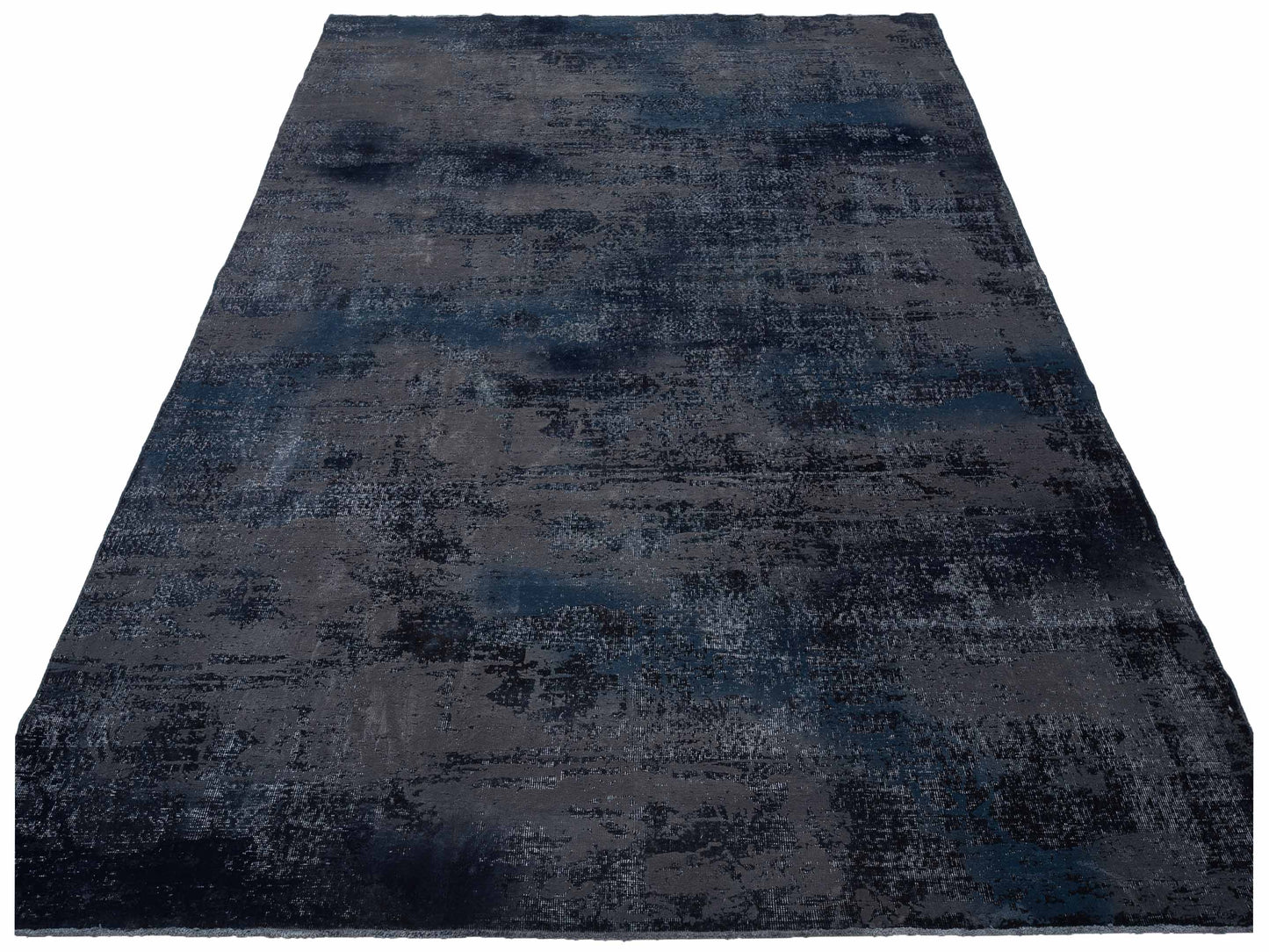 Vintage Black 8.10x12.6 Hand Knotted Rug