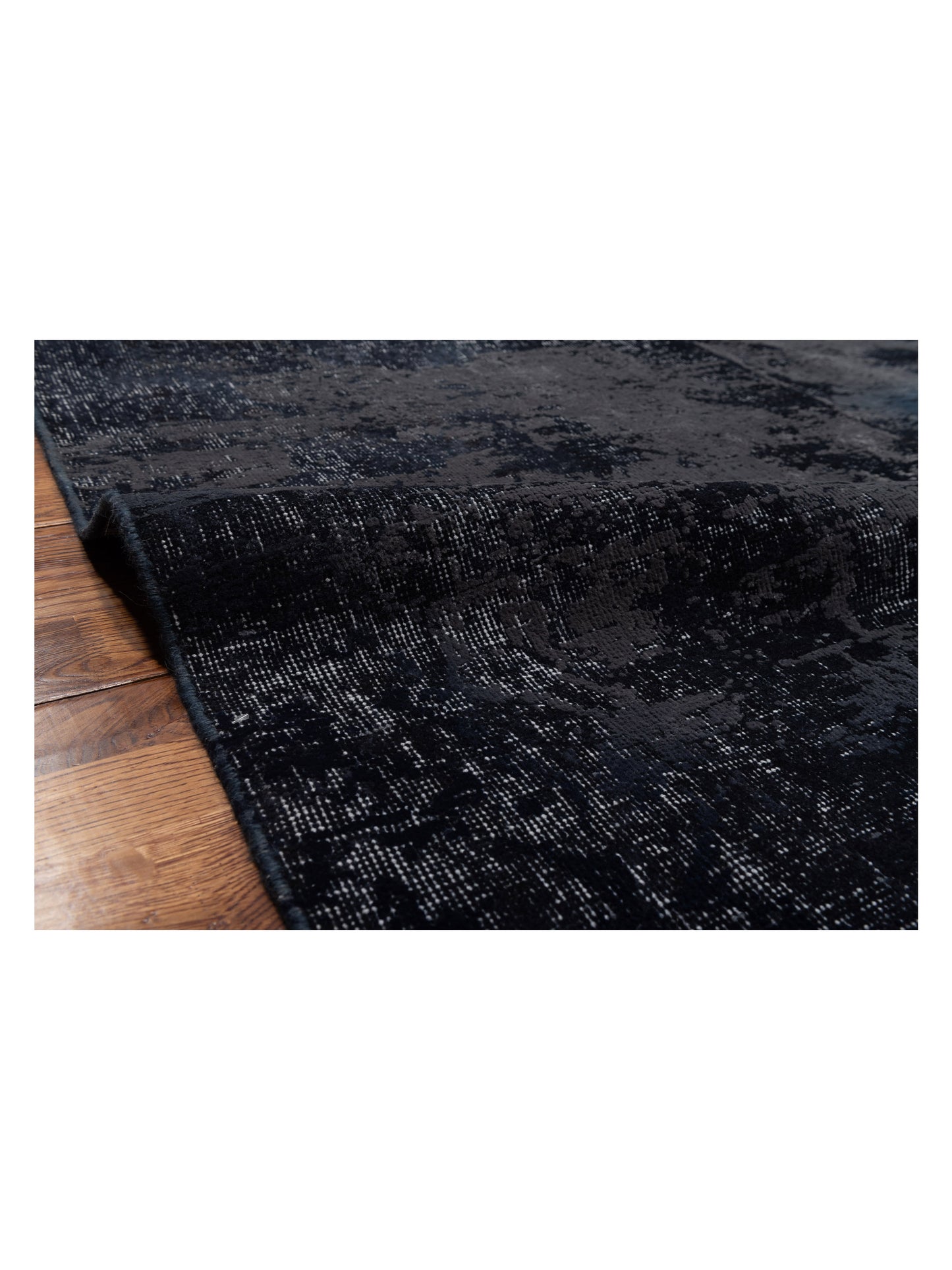 Vintage Black 8.10x12.6 Hand Knotted Rug