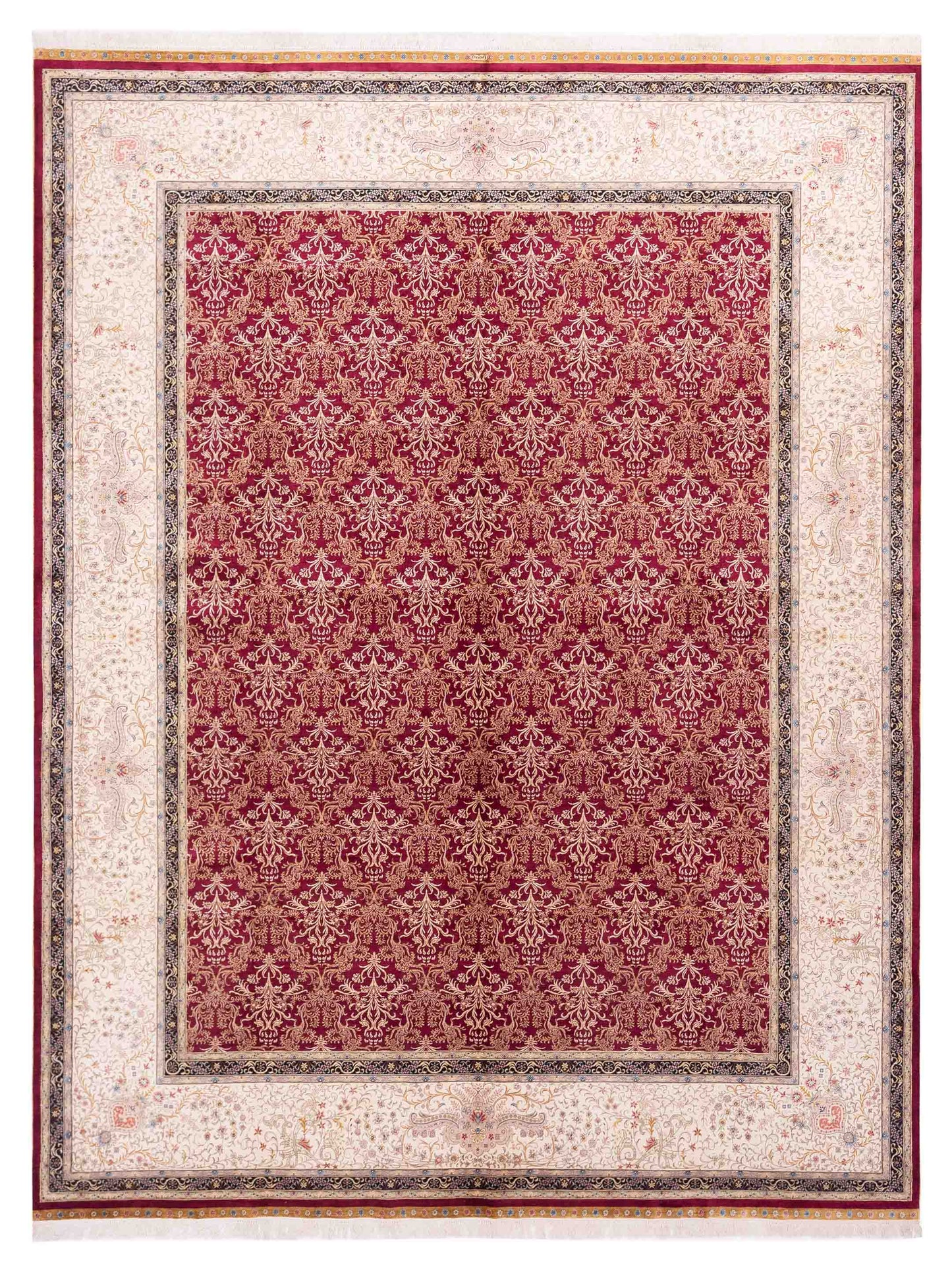 Pasha Pure Silk  Red Ivory Traditional