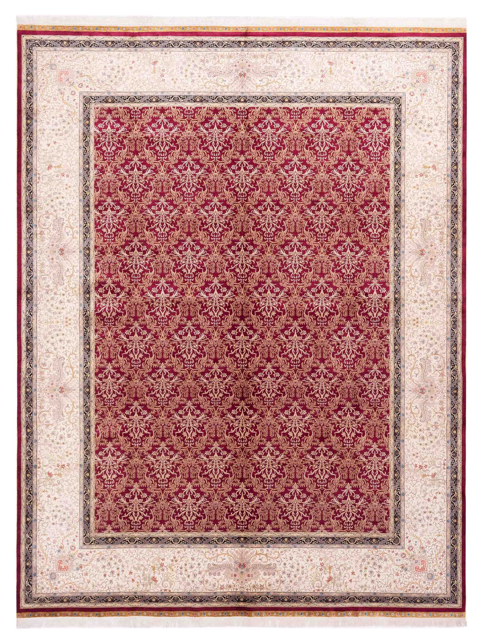 Pasha Pure Silk  Red Ivory Traditional