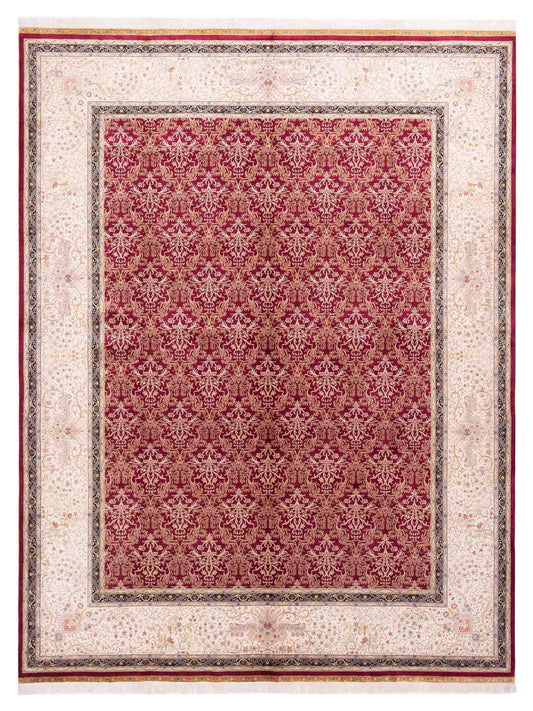 Pasha Pure Silk  Red Ivory Traditional