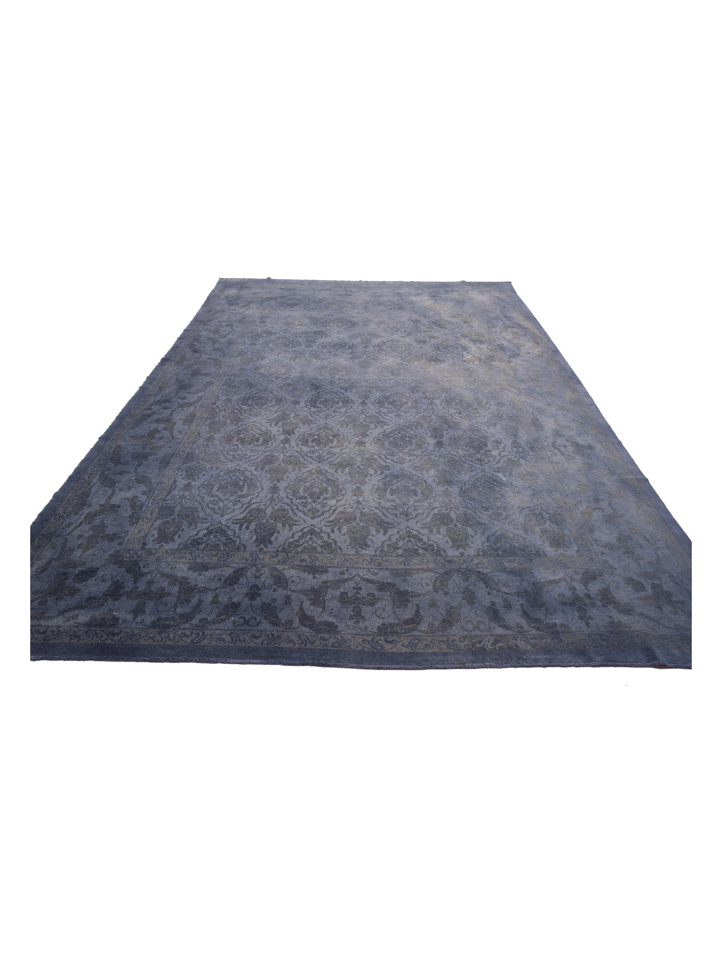 Rechromia Blue Charcoal 12.6x17.5 Hand Knotted Rug