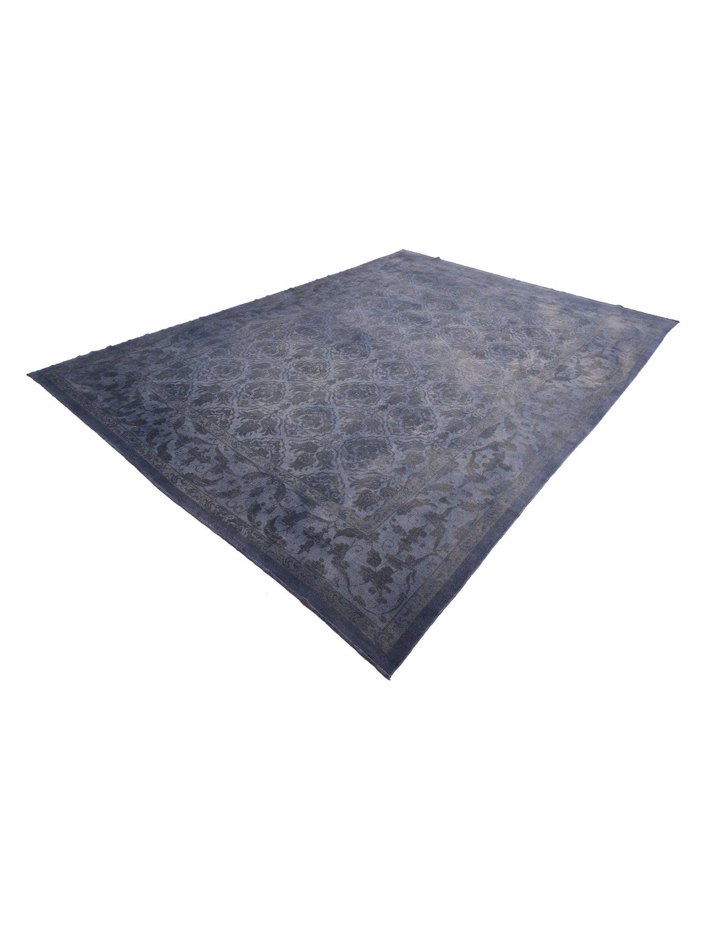 Rechromia Blue Charcoal 12.6x17.5 Hand Knotted Rug