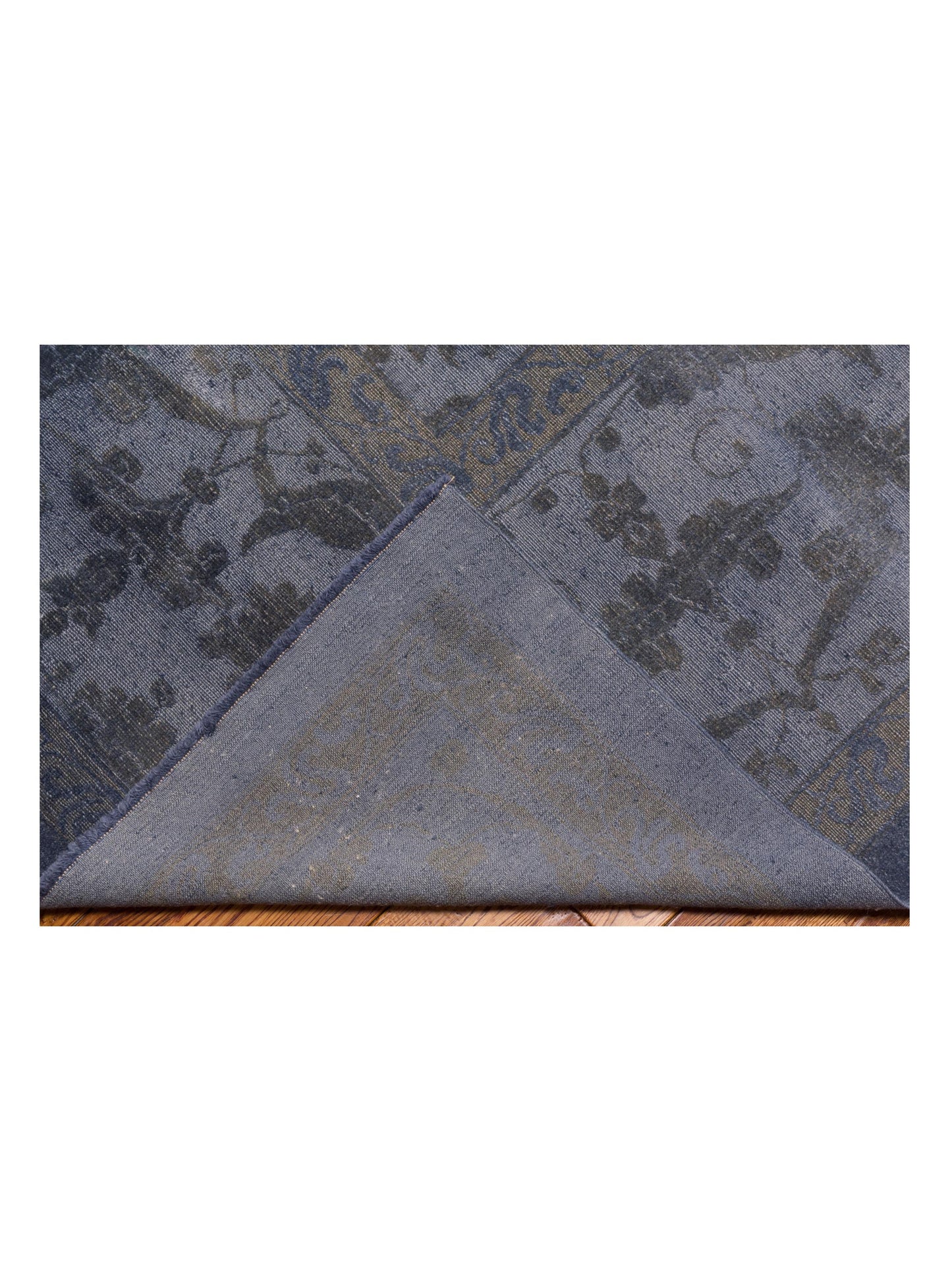 Rechromia Blue Charcoal 12.6x17.5 Hand Knotted Rug