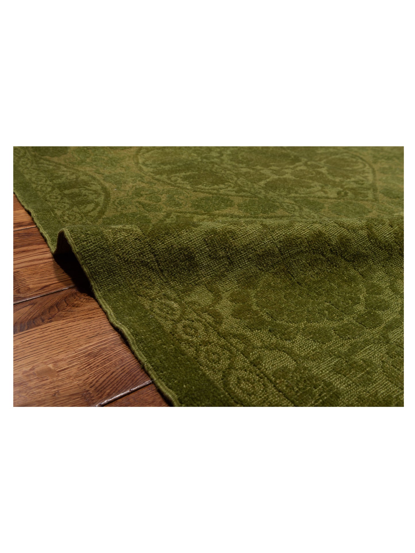 Rechromia Green Green 10.5x13.5 Hand Knotted Rug