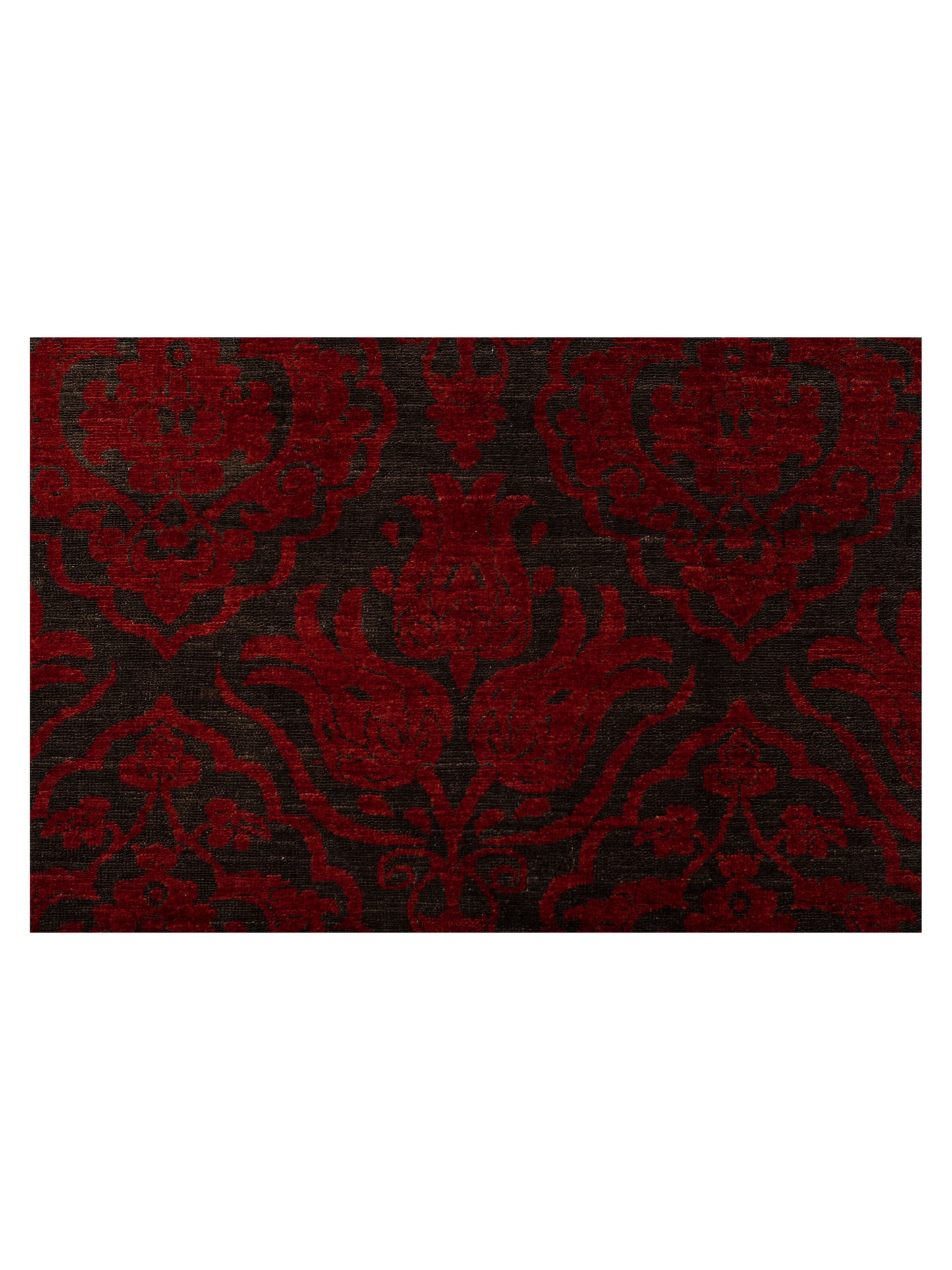 Defnera Charcoal Red 14.10x15.5 Hand Knotted Rug