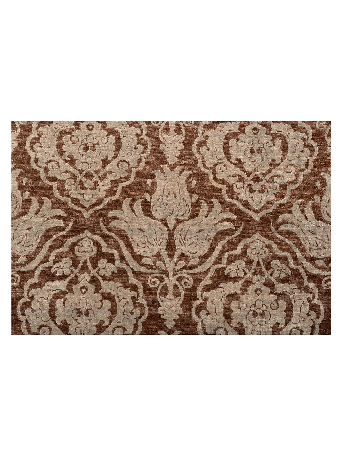 Defnera Brown Ice Blue 9.5x11.8 Hand Knotted Rug