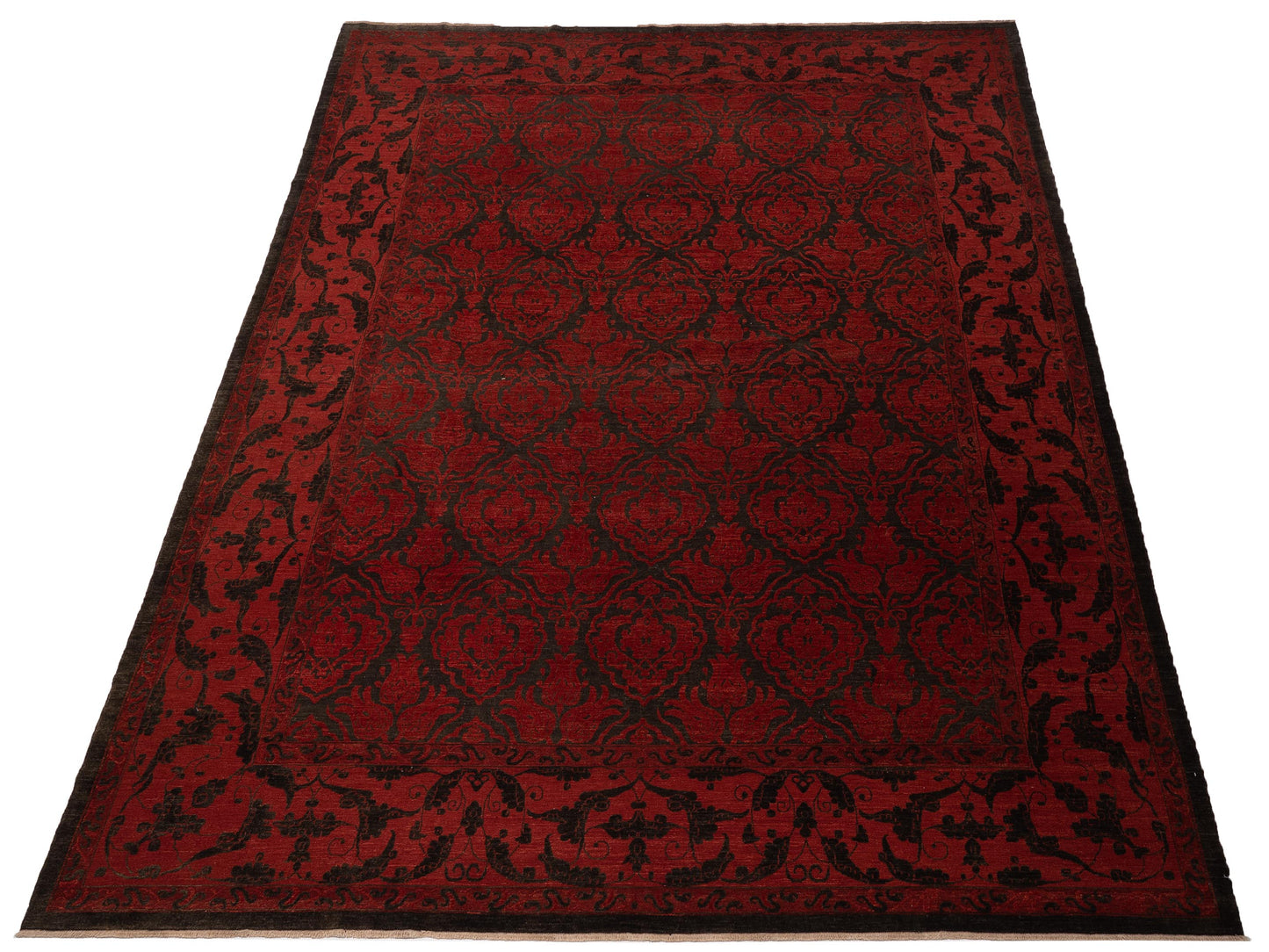Defnera Black Red 12x15 Hand Knotted Rug