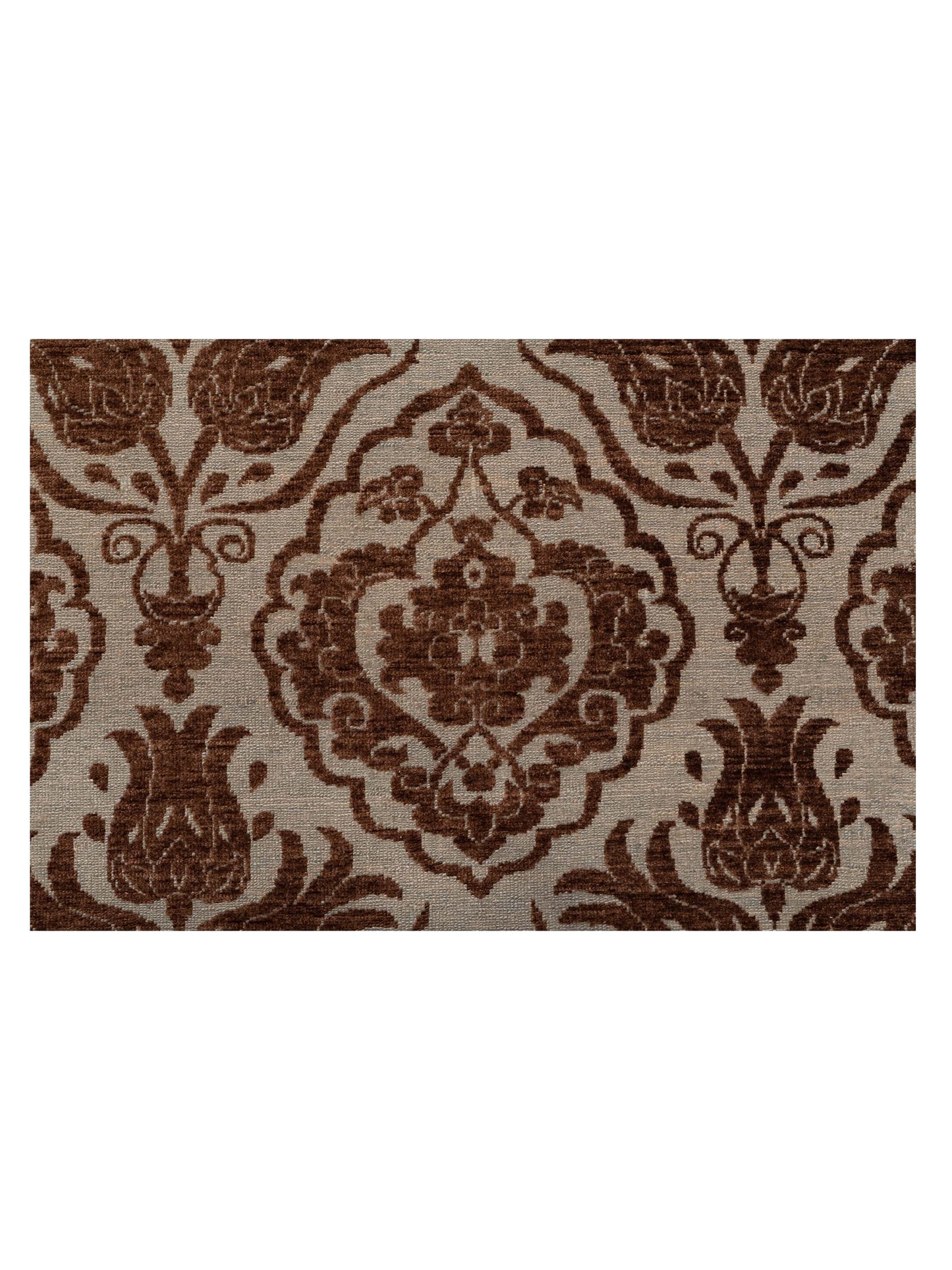 Defnera Ice Blue Brown 12.2x15.3 Hand Knotted Rug