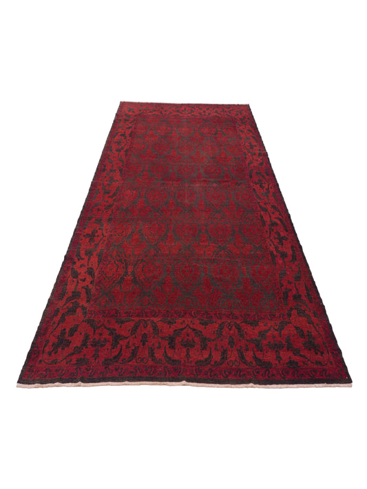 Defnera Charcoal Red 10.5x13.6 Hand Knotted Rug