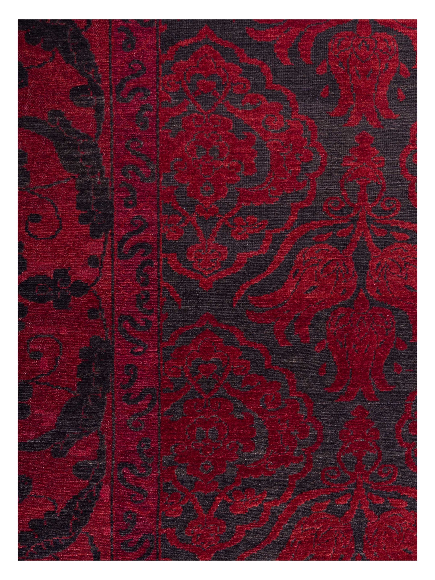 Defnera Charcoal Red 10.5x13.6 Hand Knotted Rug