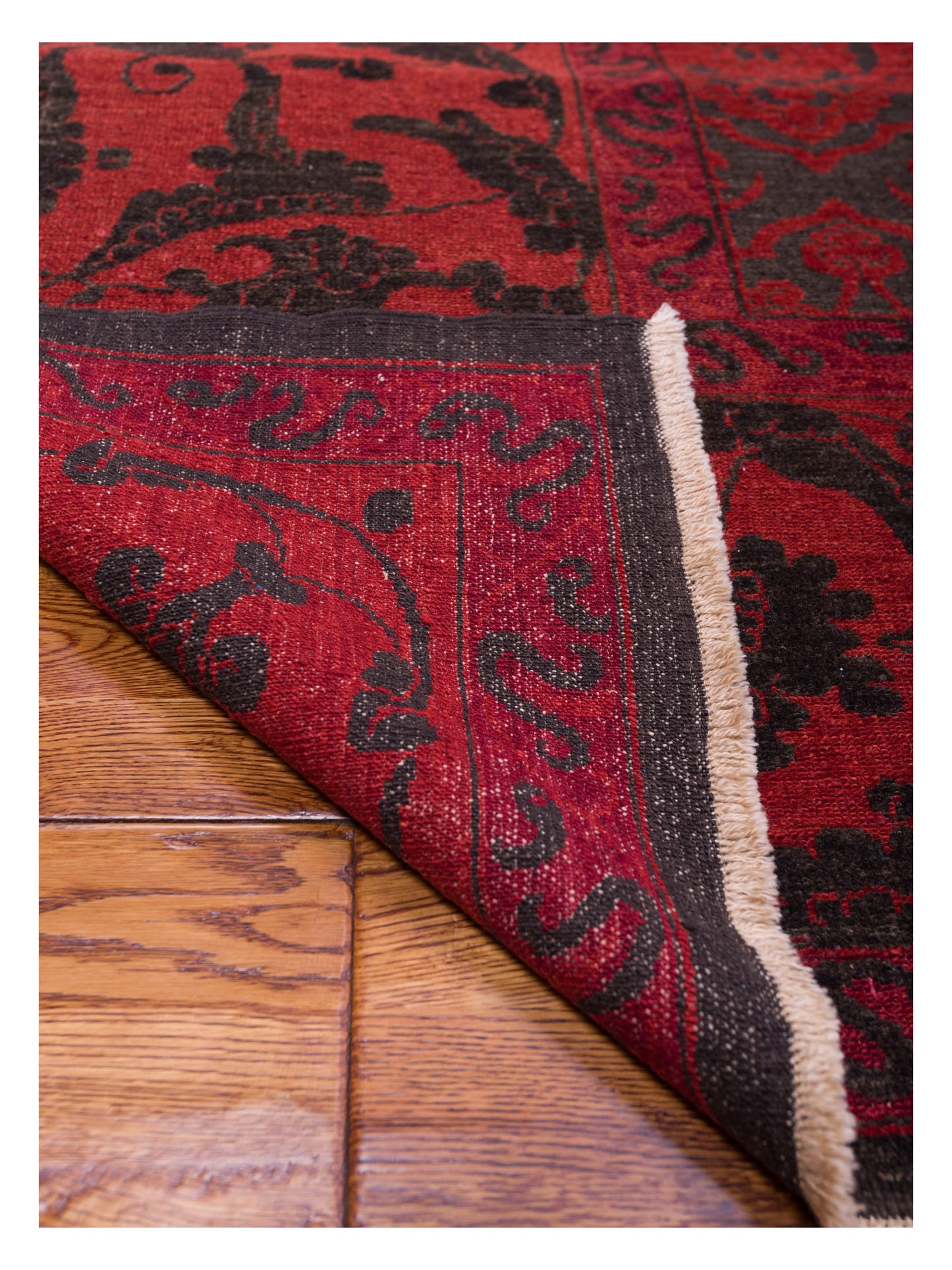 Defnera Charcoal Red 10.5x13.6 Hand Knotted Rug
